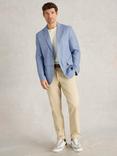 White Stuff Linen Blazer, Mid Blue, Mid Blue
