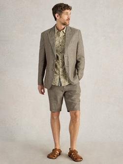 White Stuff Peak Linen Blazer, Khaki, Khaki