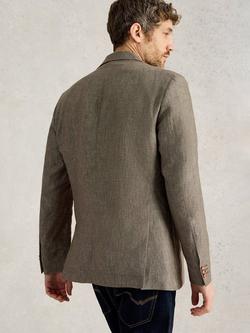 White Stuff Peak Linen Blazer, Khaki - view 2, Khaki