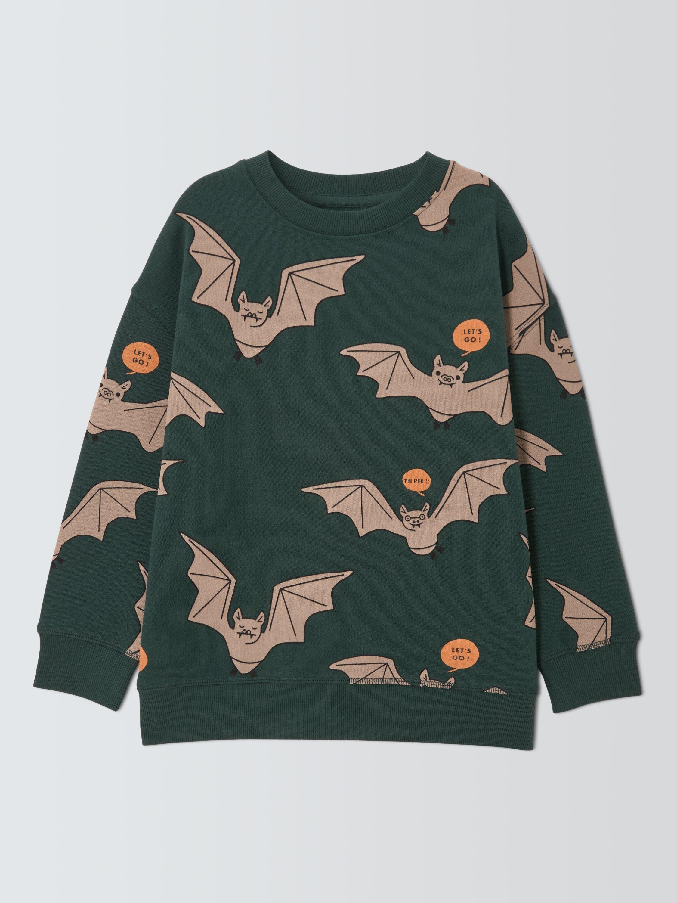 Product image 3 of 6, which shows John Lewis Kids' Bat Graphic Sweatshirt, Bat Print, 3 years