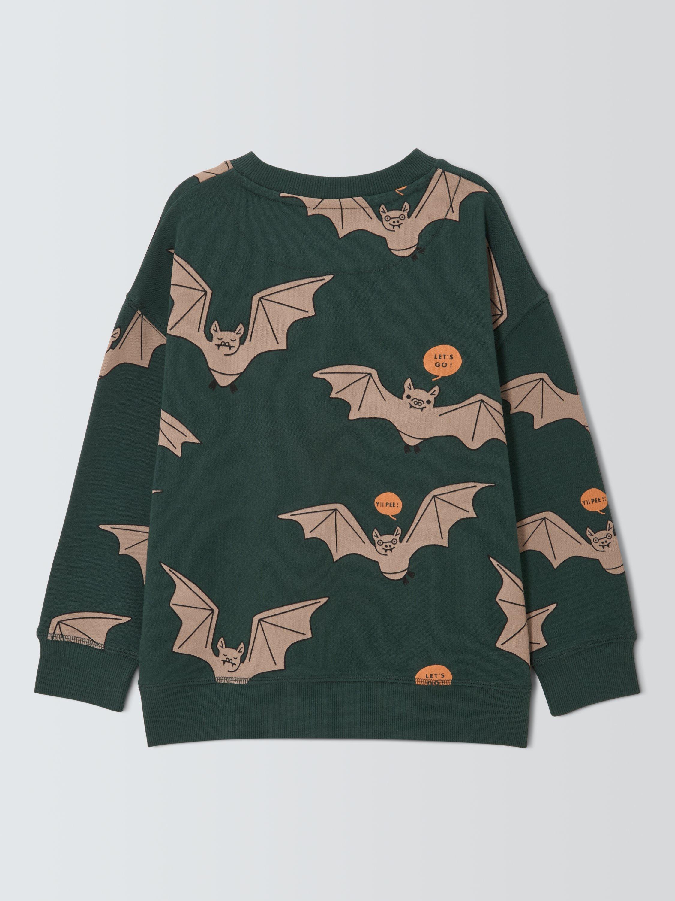 Product image 5 of 6, which shows John Lewis Kids' Bat Graphic Sweatshirt, Bat Print, 3 years