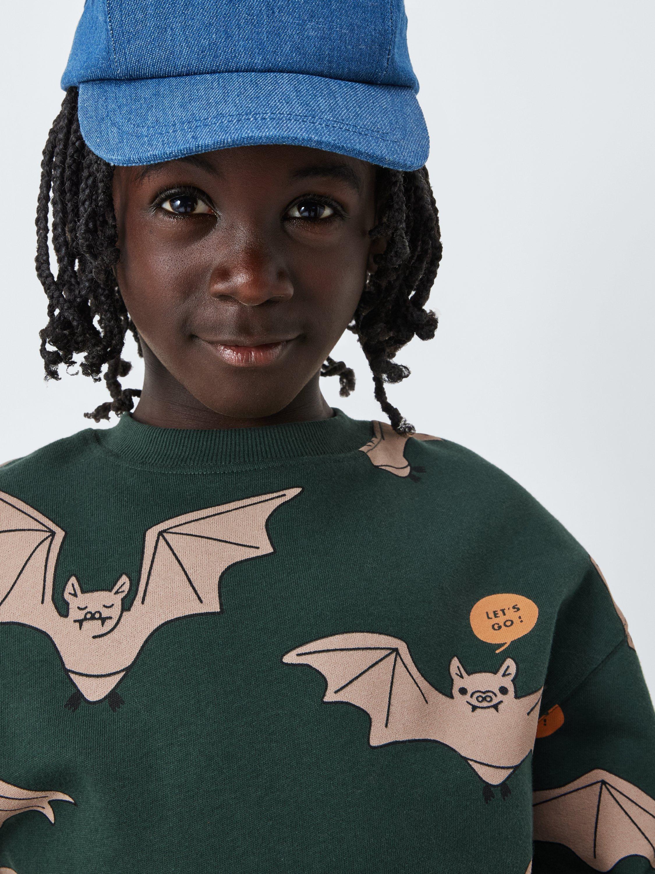 Product image 4 of 6, which shows John Lewis Kids' Bat Graphic Sweatshirt, Bat Print, 3 years