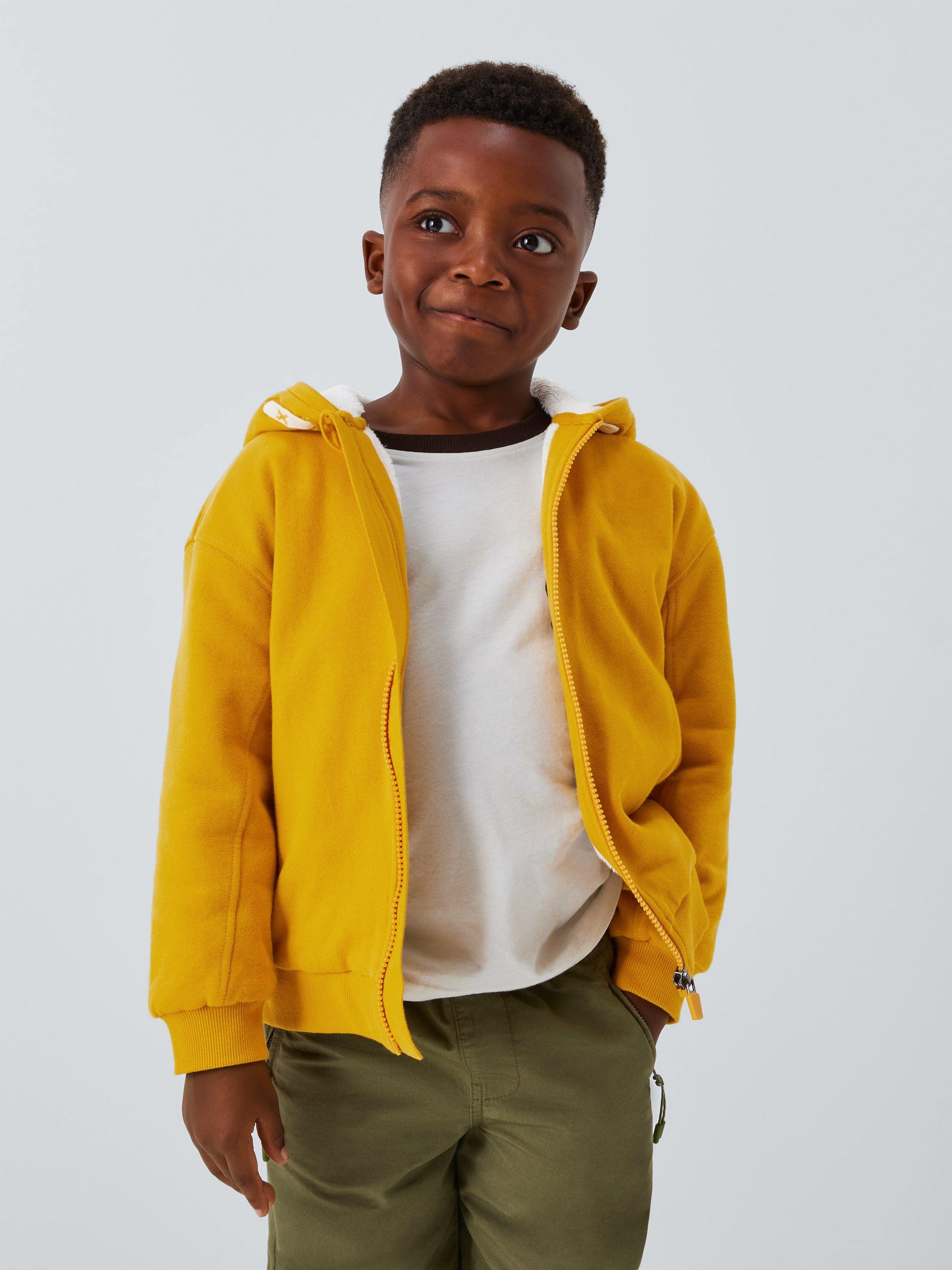 John Lewis Kids' Fleece Zip Hoodie, Yellow