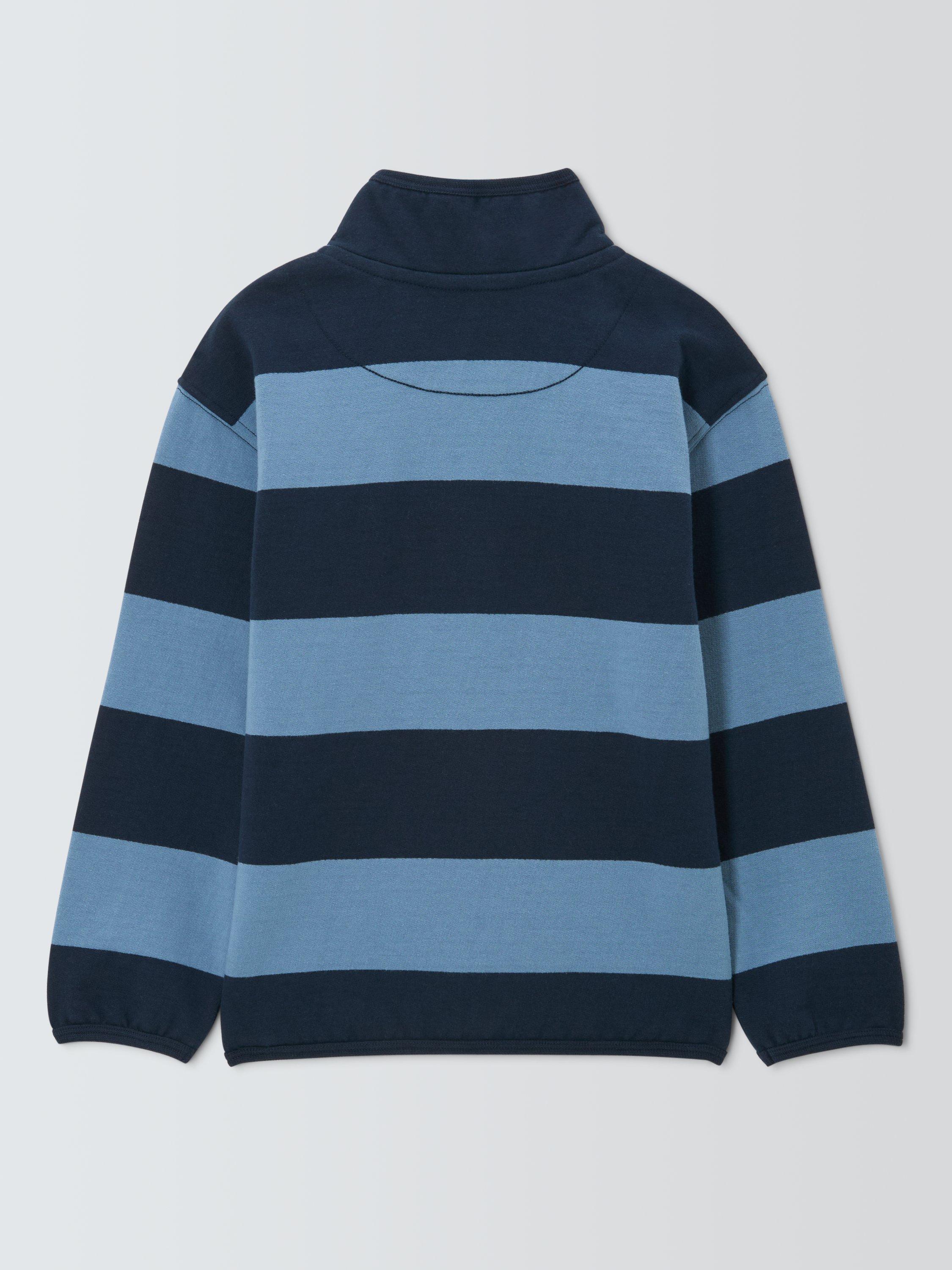 Product image 6 of 7, which shows John Lewis Kids' Stripe 1/2 Zip Sweatshirt, Blue/Navy Stripe, 3 years