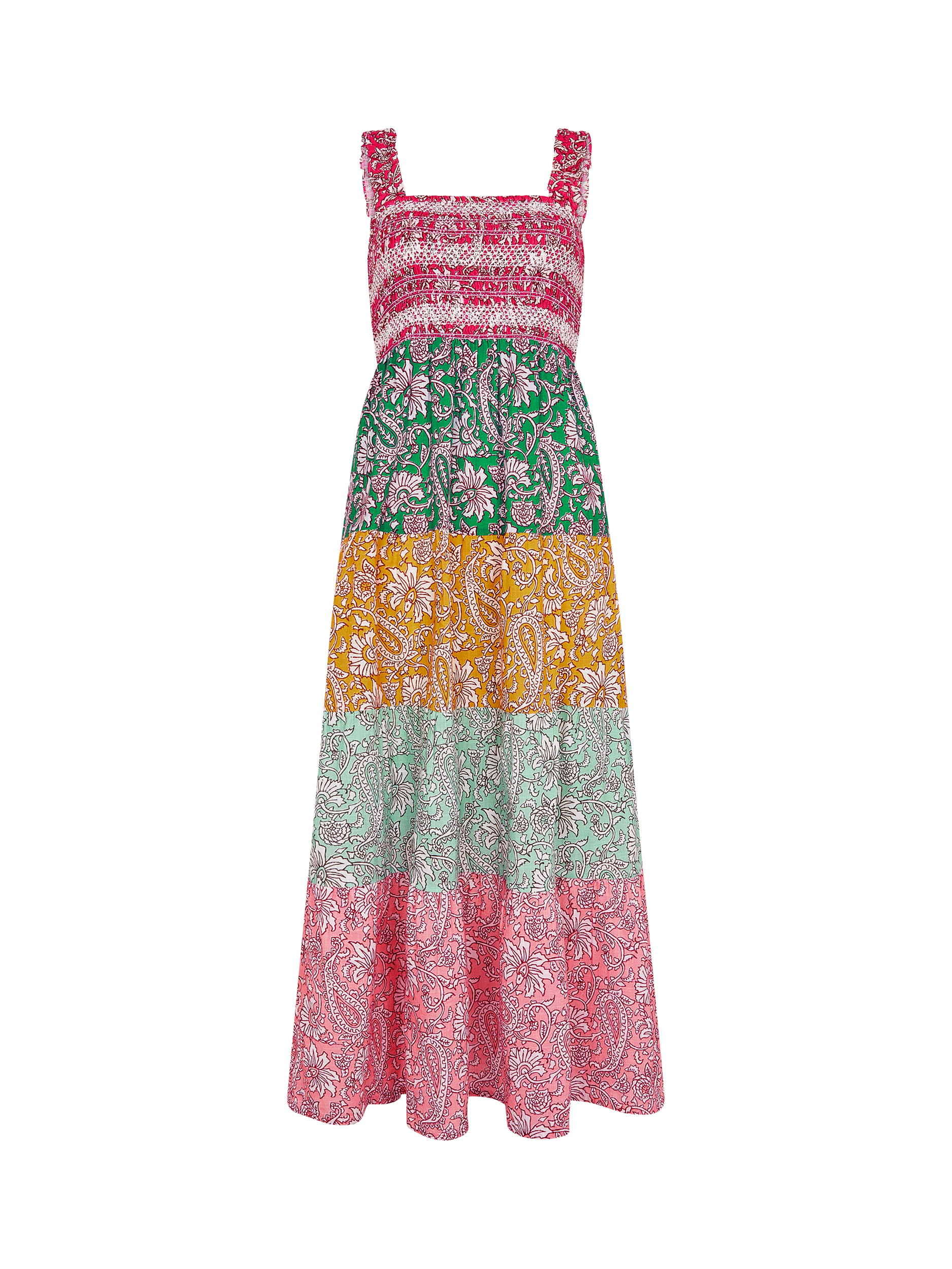 Product image 3 of 4, which shows Accessorize Paisley Print Tiered Maxi Beach Dress, Brights Multi, S