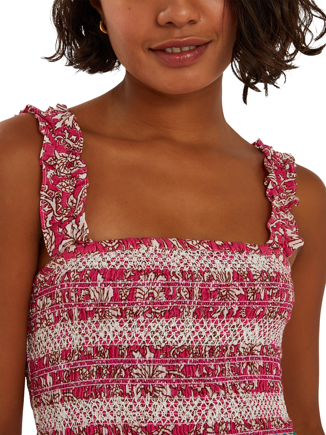 Product image 4 of 4, which shows Accessorize Paisley Print Tiered Maxi Beach Dress, Brights Multi, S