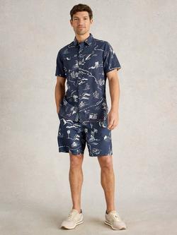 White Stuff Map Print Swim Shorts, Navy/Multi, Navy/Multi