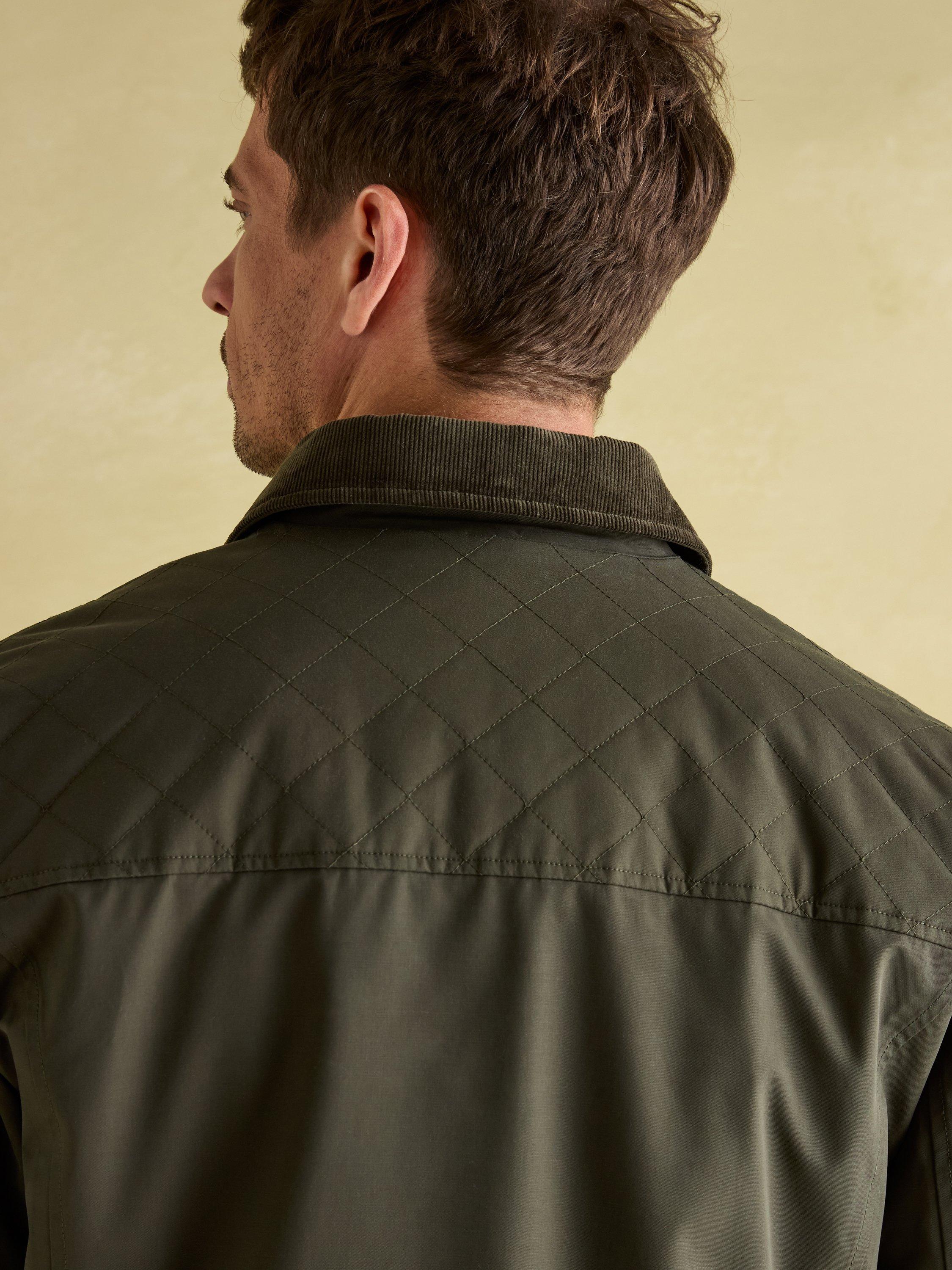 Product image 8 of 9, which shows Joules Waterproof Corduroy Collar Coat , Green, S Reg