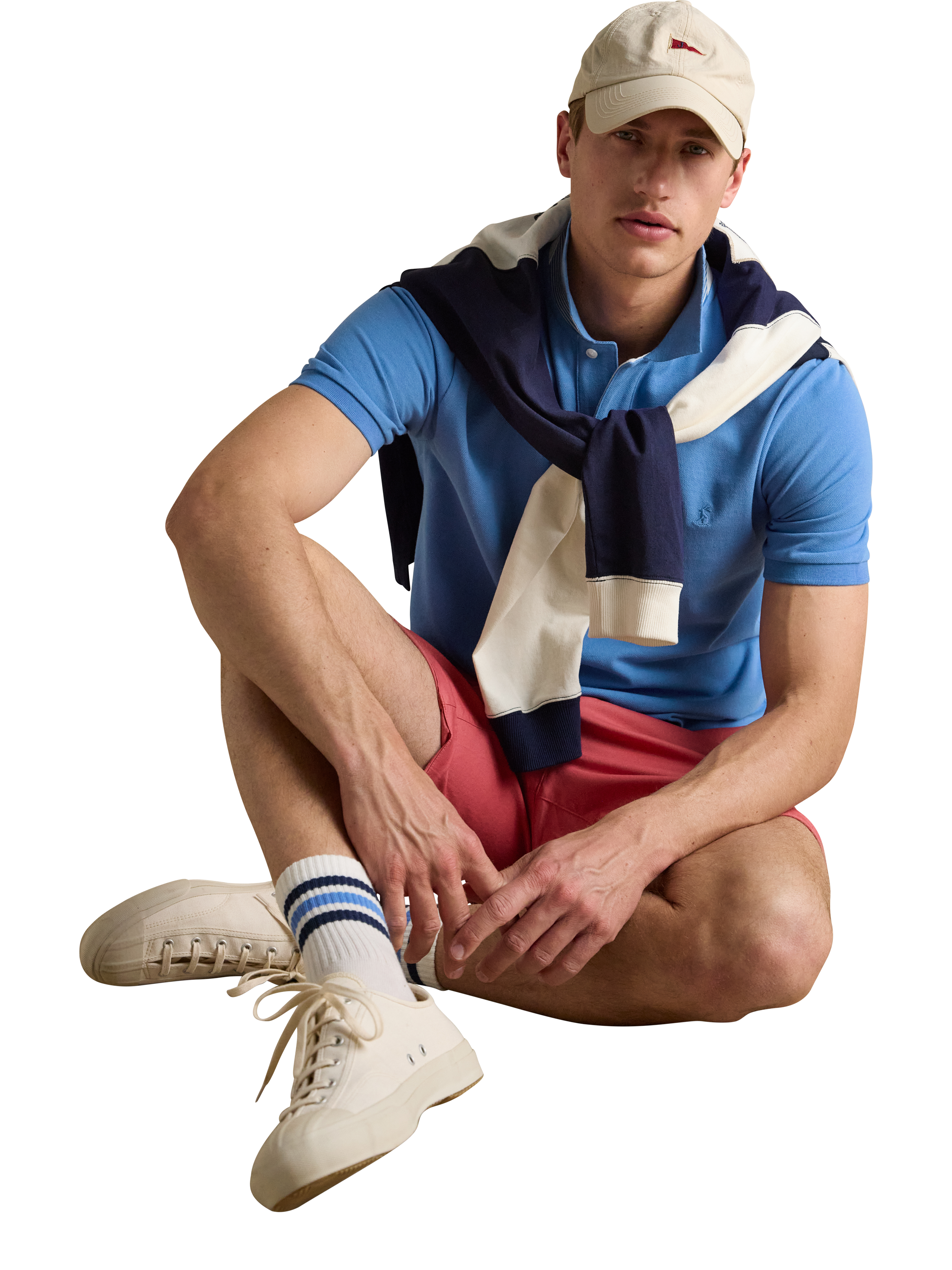 Product image 5 of 7, which shows Joules Embroidered Cotton Polo Shirt, Blue, S Reg