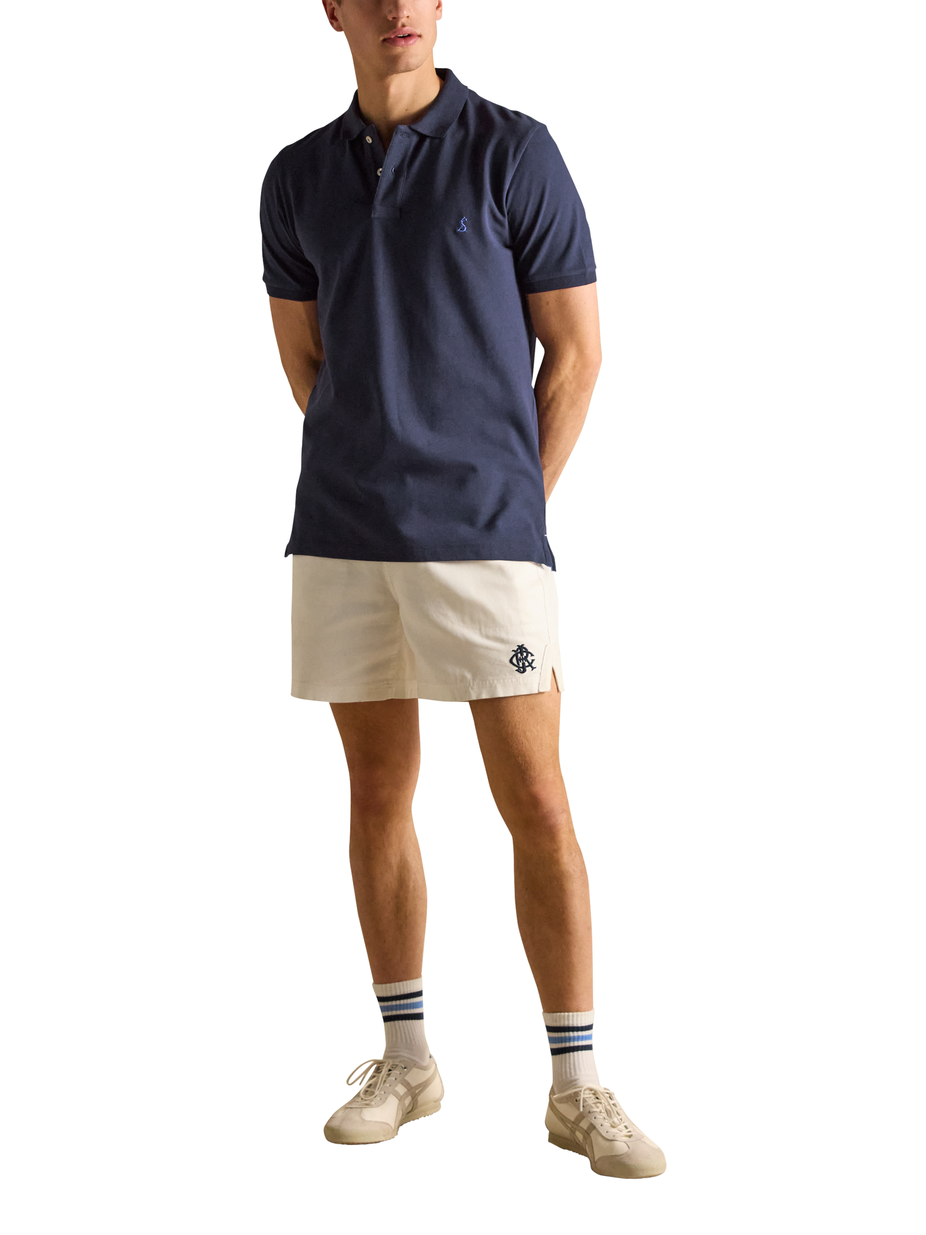 Product image 4 of 8, which shows Joules Cotton Regular Fit Short Sleeve Polo Shirt, Navy, S Reg