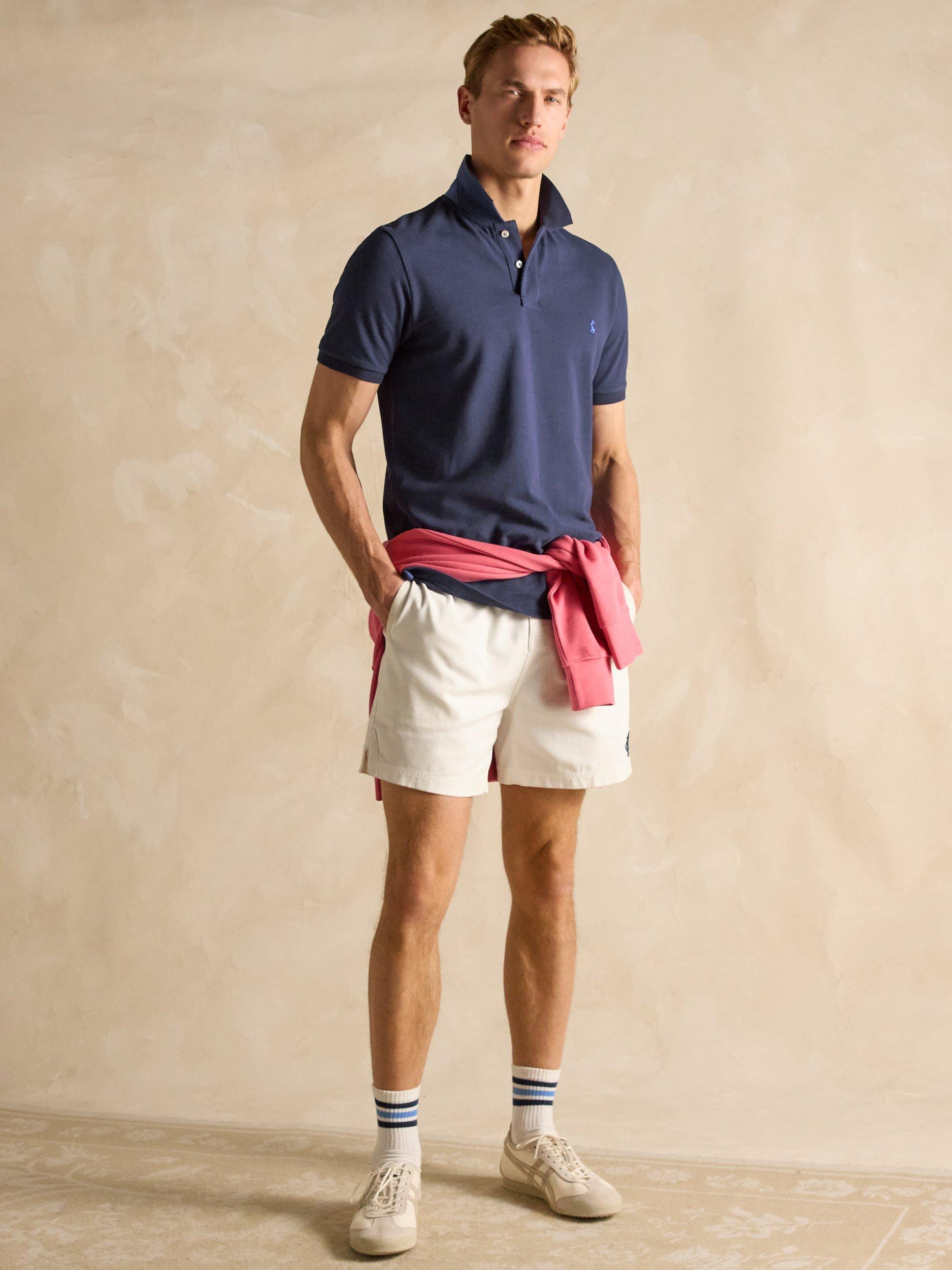 Product image 7 of 8, which shows Joules Cotton Regular Fit Short Sleeve Polo Shirt, Navy, S Reg