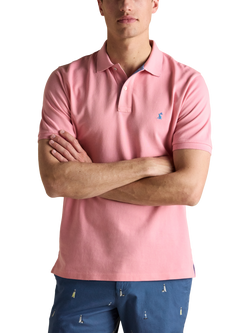 Joules Cotton Regular Fit Short Sleeve Polo Shirt, Light Pink