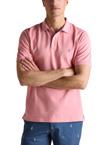 Joules Cotton Regular Fit Short Sleeve Polo Shirt, Light Pink