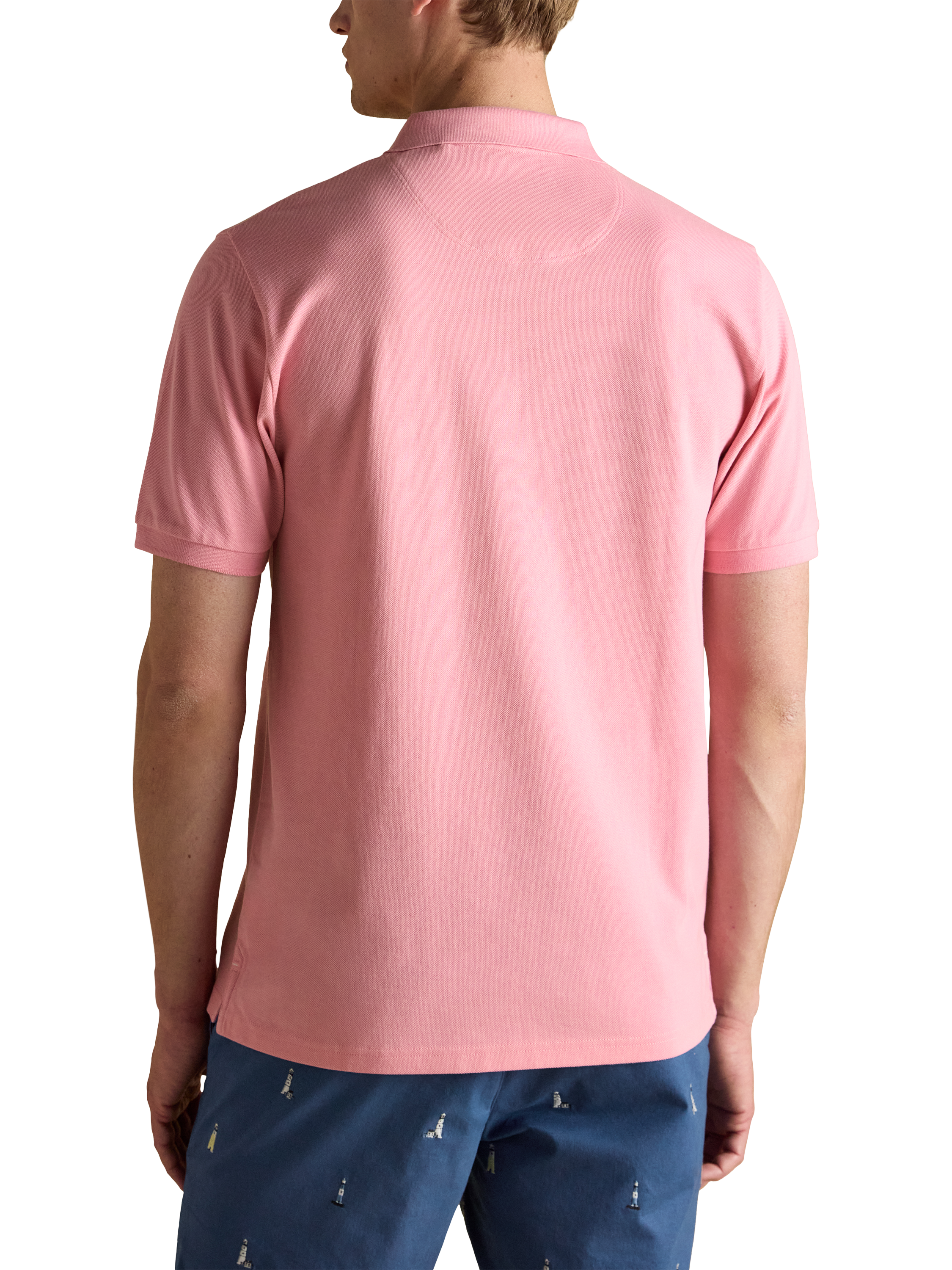 Product image 2 of 7, which shows Joules Embroidered Cotton Polo Shirt, Light Pink, S Reg