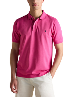 Joules Cotton Regular Fit Short Sleeve Polo Shirt, Raspberry Pink