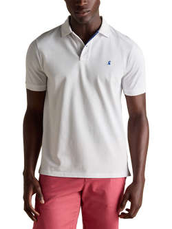 Joules Cotton Regular Fit Short Sleeve Polo Shirt, Chalk