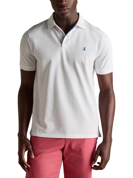 Joules Cotton Regular Fit Short Sleeve Polo Shirt, Chalk