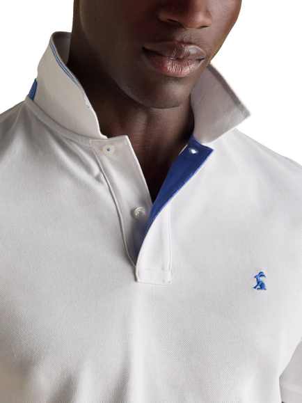 Joules Cotton Regular Fit Short Sleeve Polo Shirt - view 2, Chalk