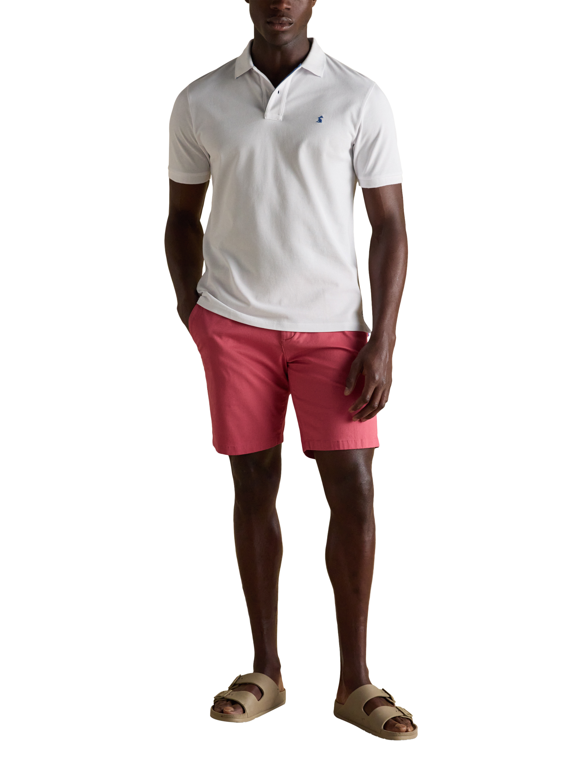 Product image 4 of 7, which shows Joules Cotton Regular Fit Short Sleeve Polo Shirt, Chalk, S Reg