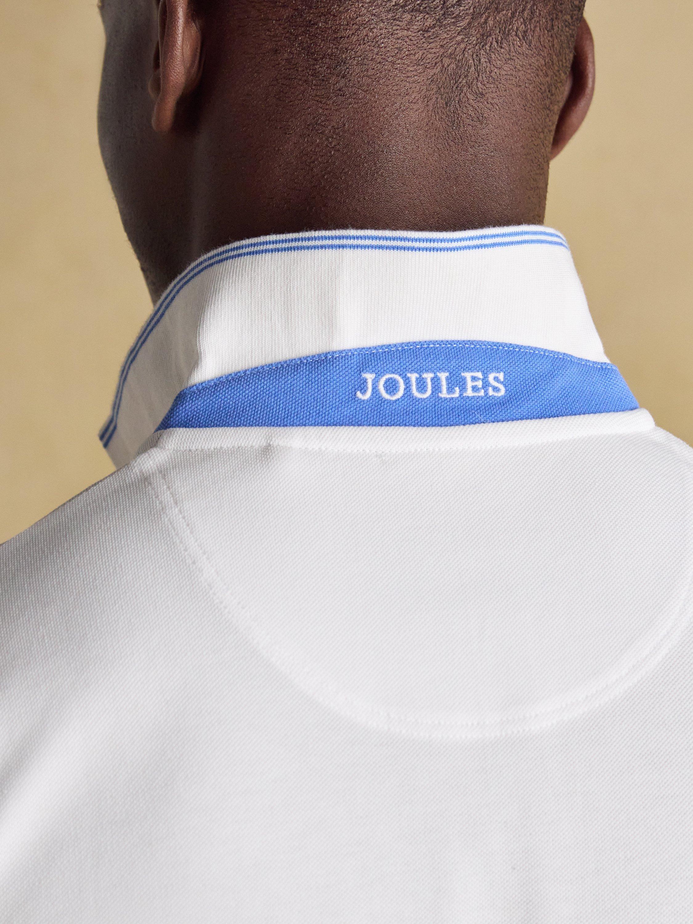 Product image 7 of 7, which shows Joules Cotton Regular Fit Short Sleeve Polo Shirt, Chalk, S Reg