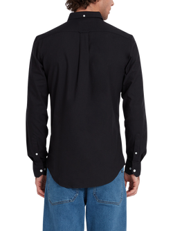 Farah Brewer Cotton Slim Fit Logo Shirt, Black - view 2, Black