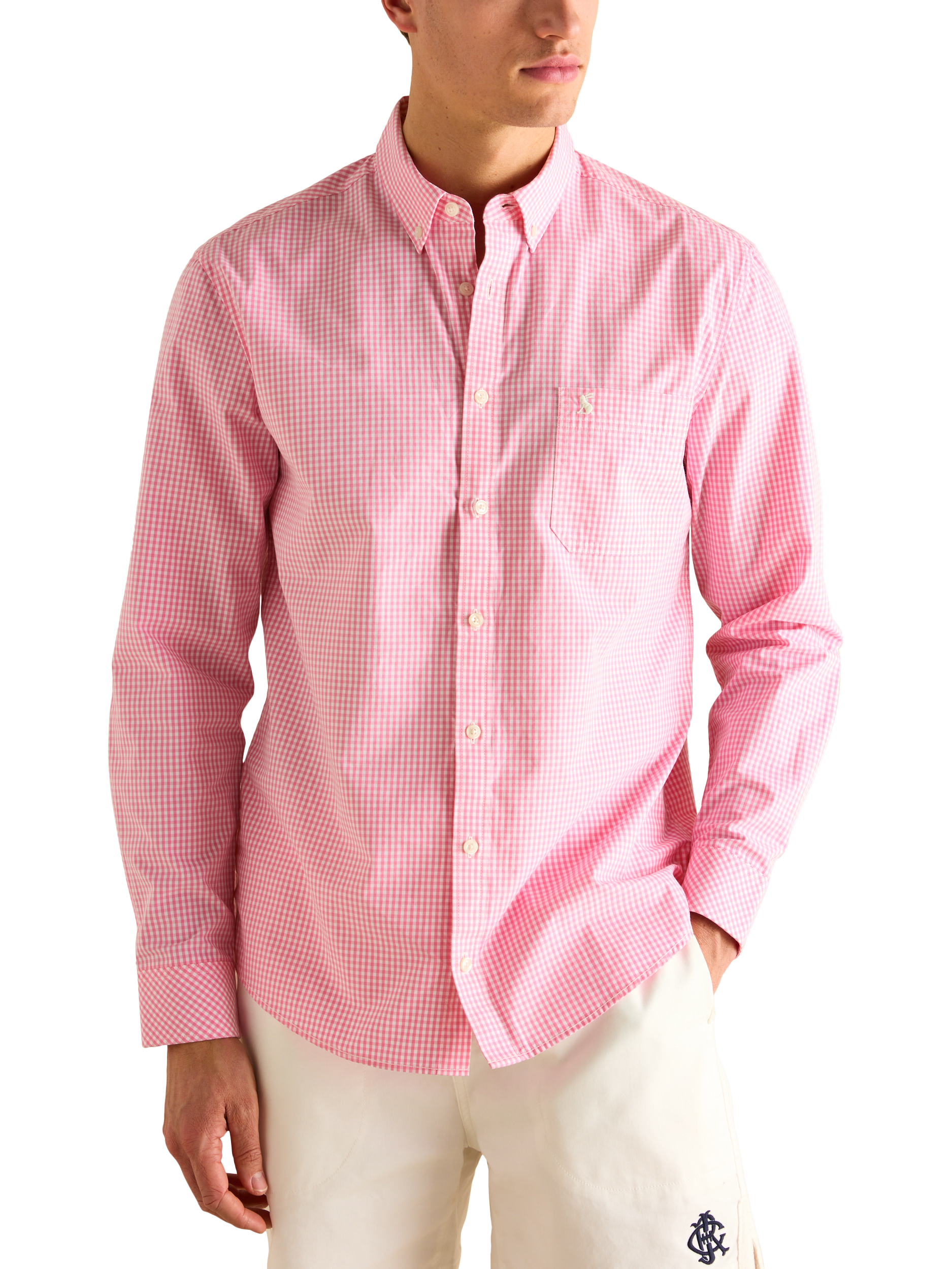 Joules Cotton Regular Fit Gingham Check Shirt, Pink