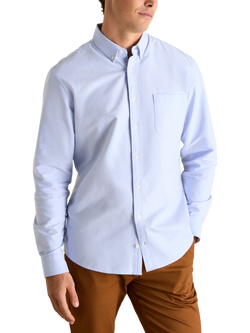 Joules Cotton Long Sleeve Button Down Shirt, Blue