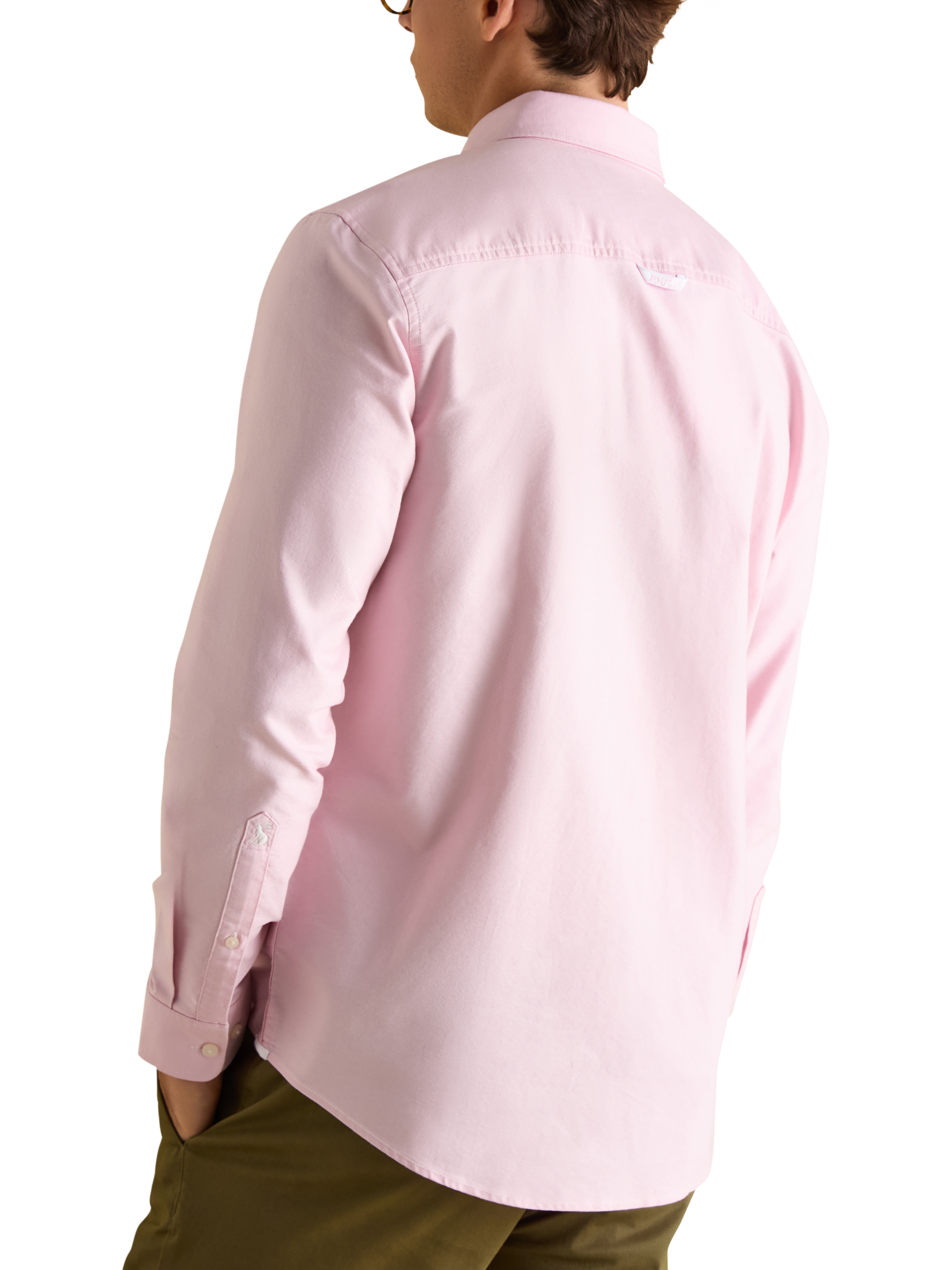 Product image 2 of 7, which shows Joules Cotton Long Sleeve Button Down Shirt, Pink, S Reg