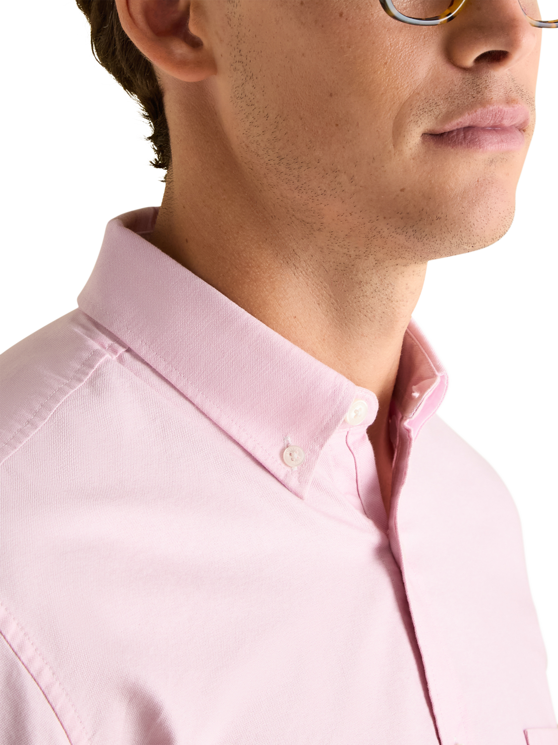 Product image 4 of 7, which shows Joules Cotton Long Sleeve Button Down Shirt, Pink, S Reg