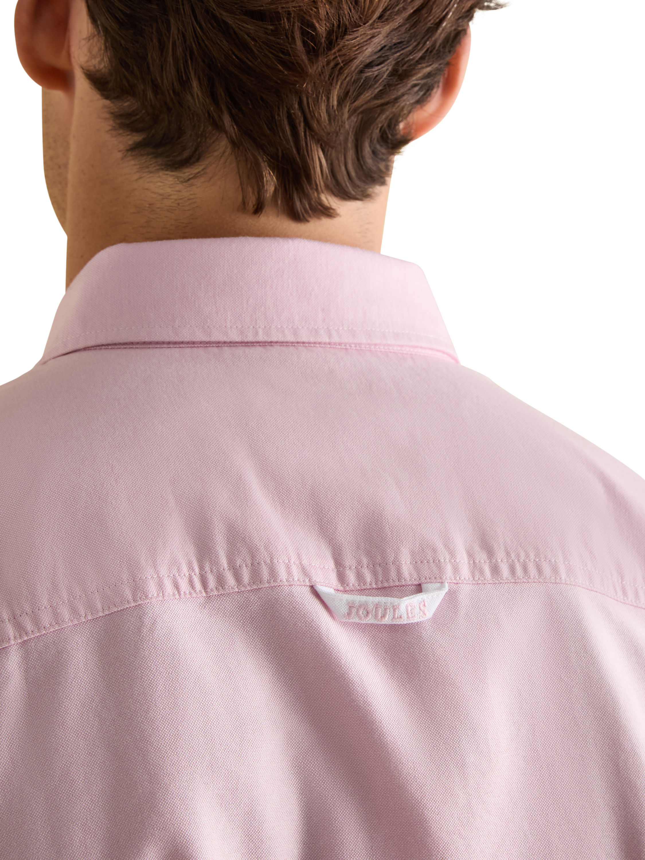 Product image 6 of 7, which shows Joules Cotton Long Sleeve Button Down Shirt, Pink, S Reg