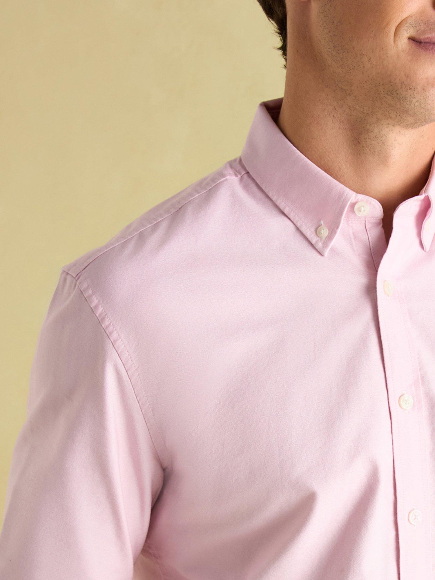 Product image 7 of 7, which shows Joules Cotton Long Sleeve Button Down Shirt, Pink, S Reg
