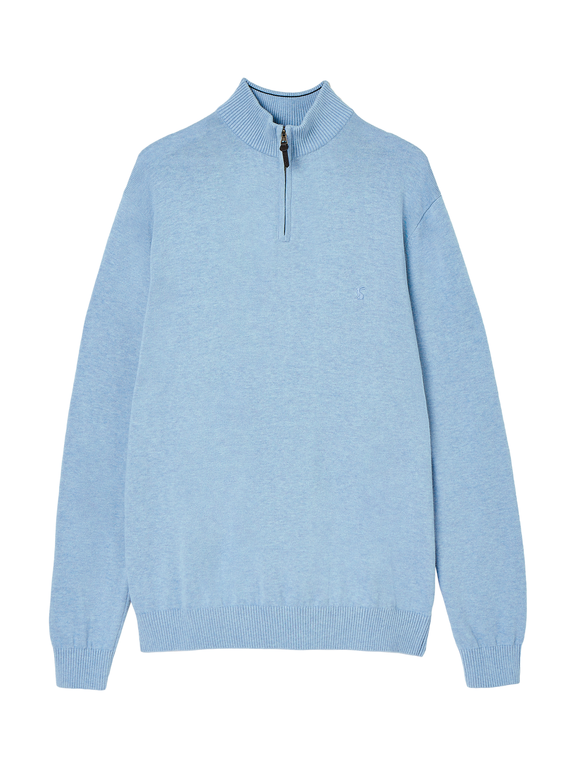 Product image 6 of 6, which shows Joules Hillside Cotton Quarter Zip Jumper , Blue, S Reg