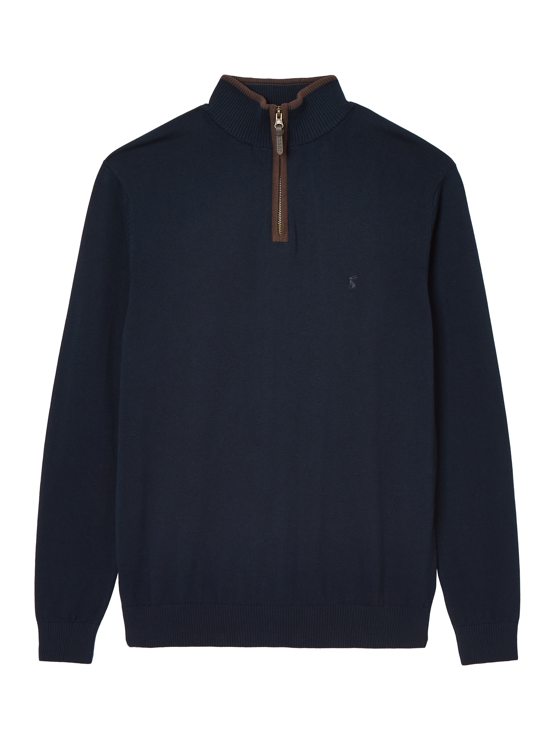 Product image 7 of 7, which shows Joules Hillside Cotton Quarter Zip Jumper , Navy, S Reg