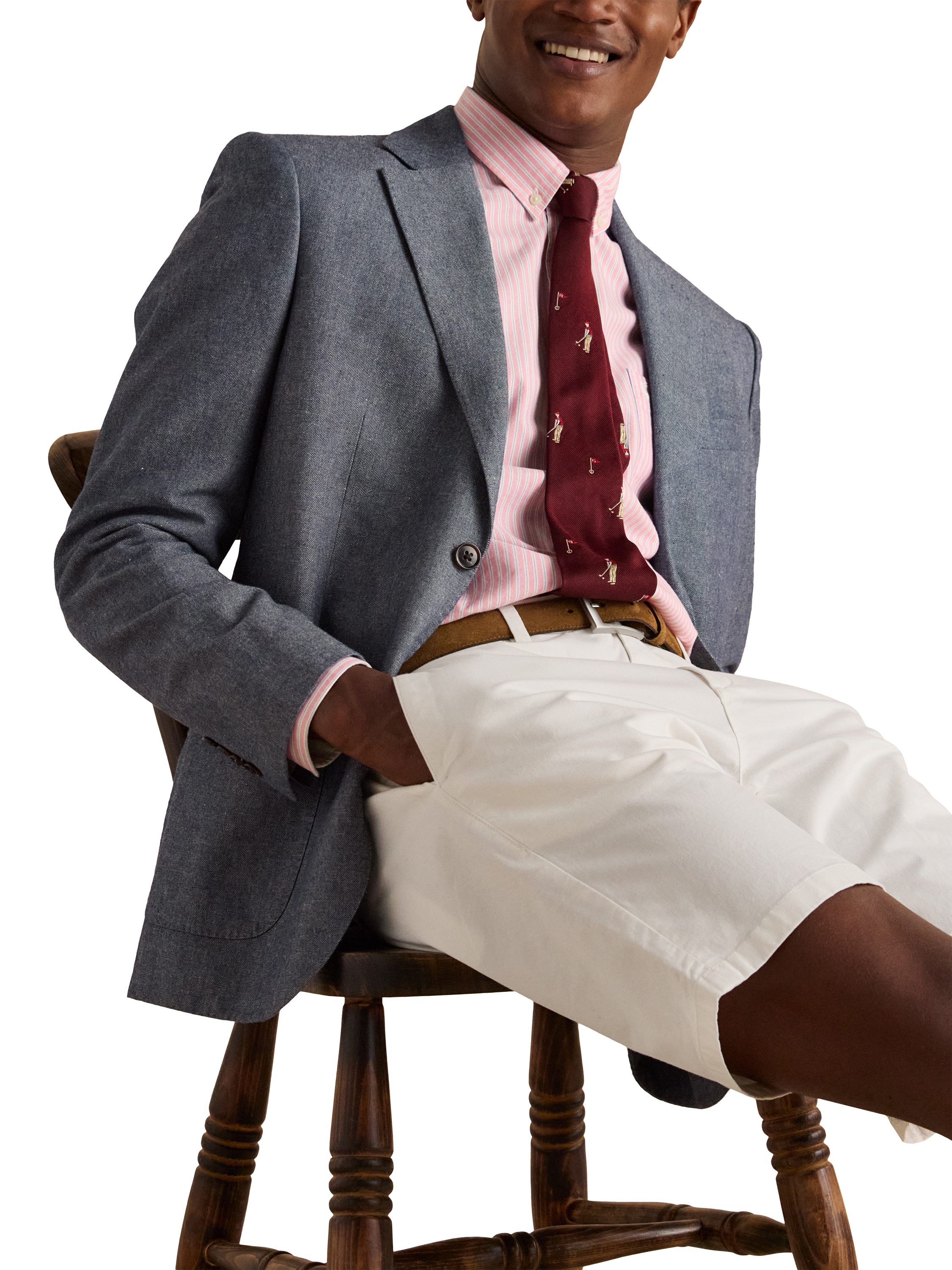 Product image 2 of 7, which shows Joules Regular Fit Chino Shorts, White, 30R