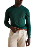 Joules Jarvis Cotton Crew Neck Jumper, Dark Green