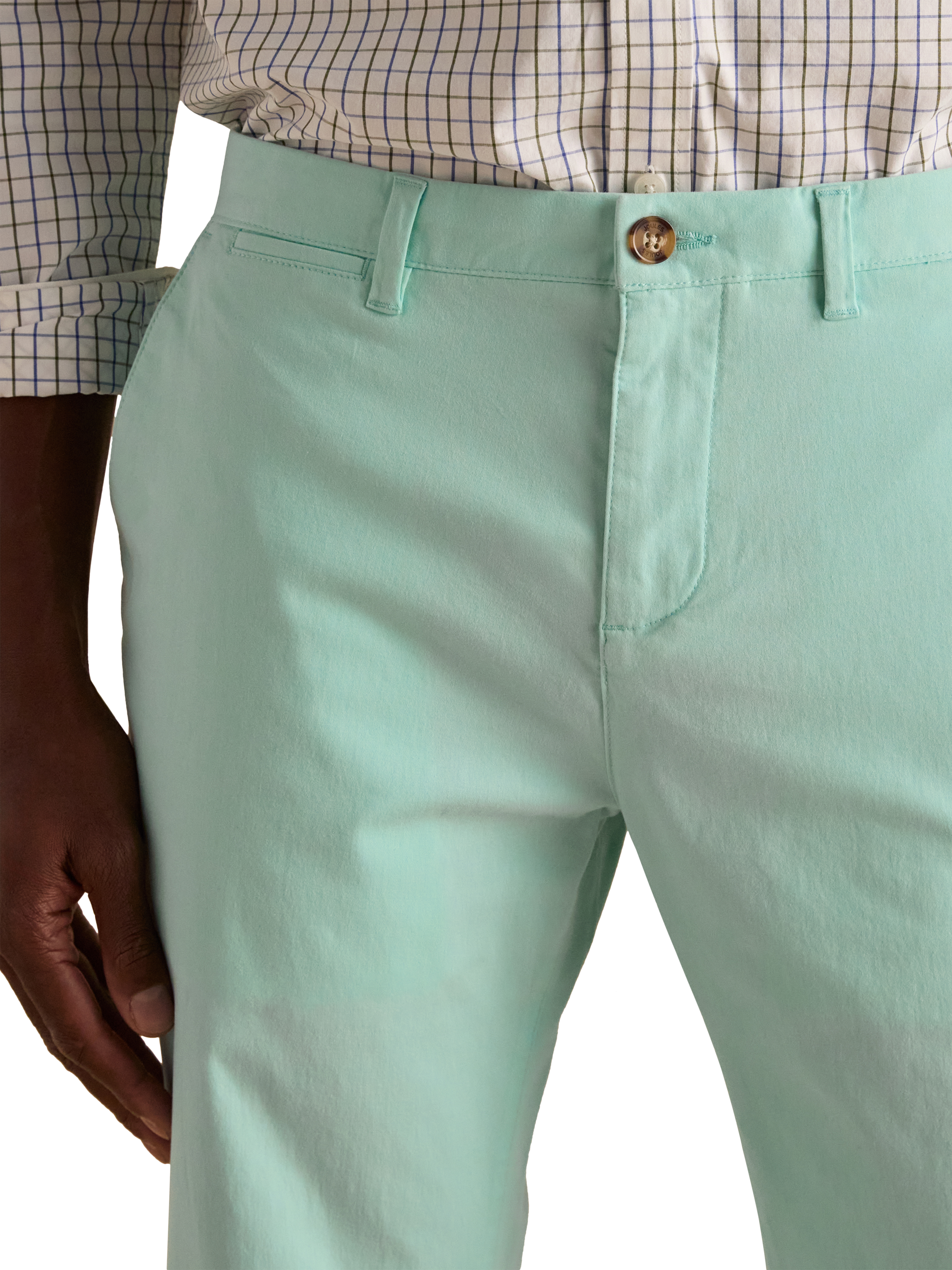 Product image 3 of 6, which shows Joules Chino Trousers, Light Green, 32S