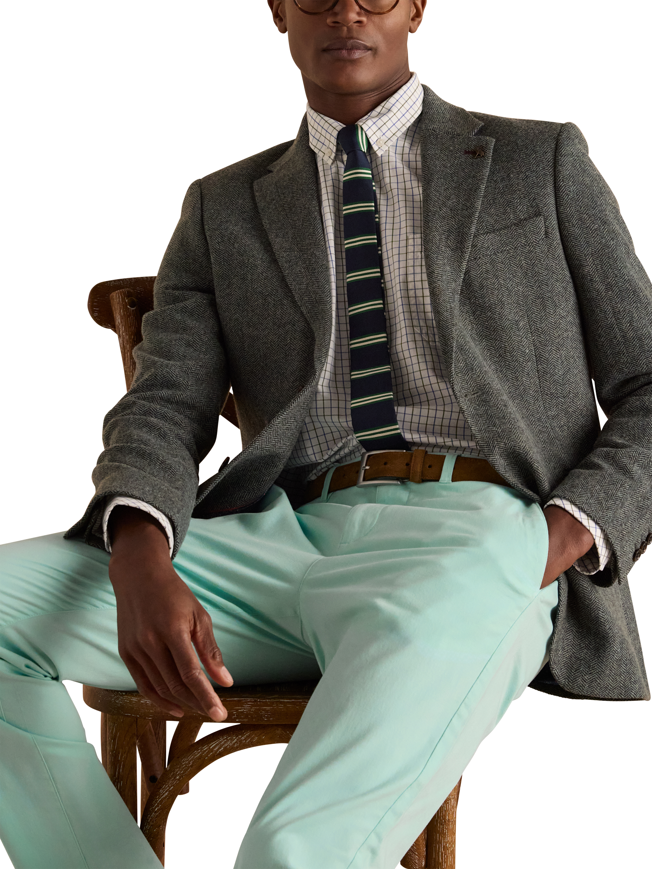 Product image 5 of 6, which shows Joules Chino Trousers, Light Green, 32S