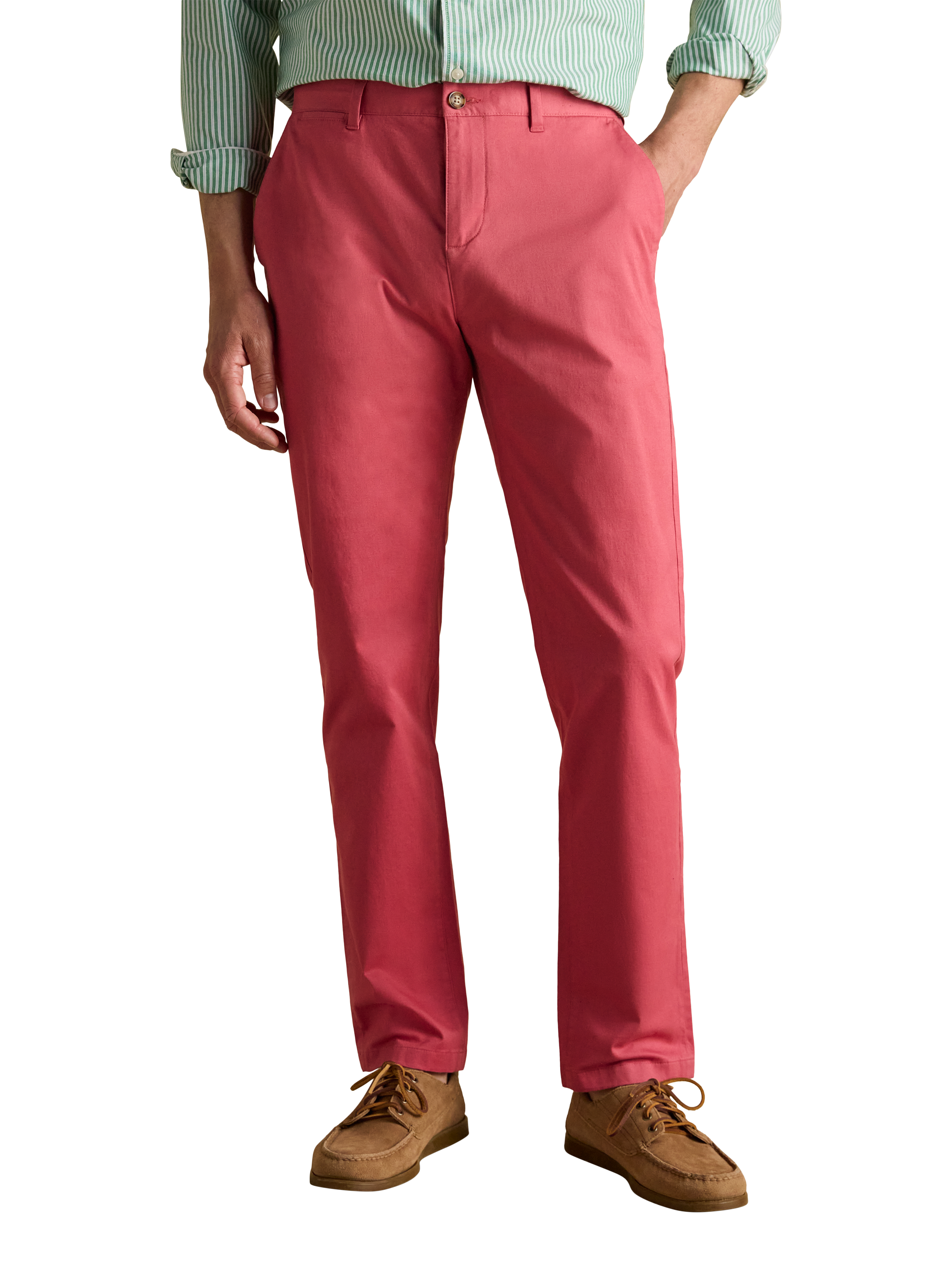 Product image 1 of 8, which shows Joules Cotton Blend Chinos, Dark Pink, 30R