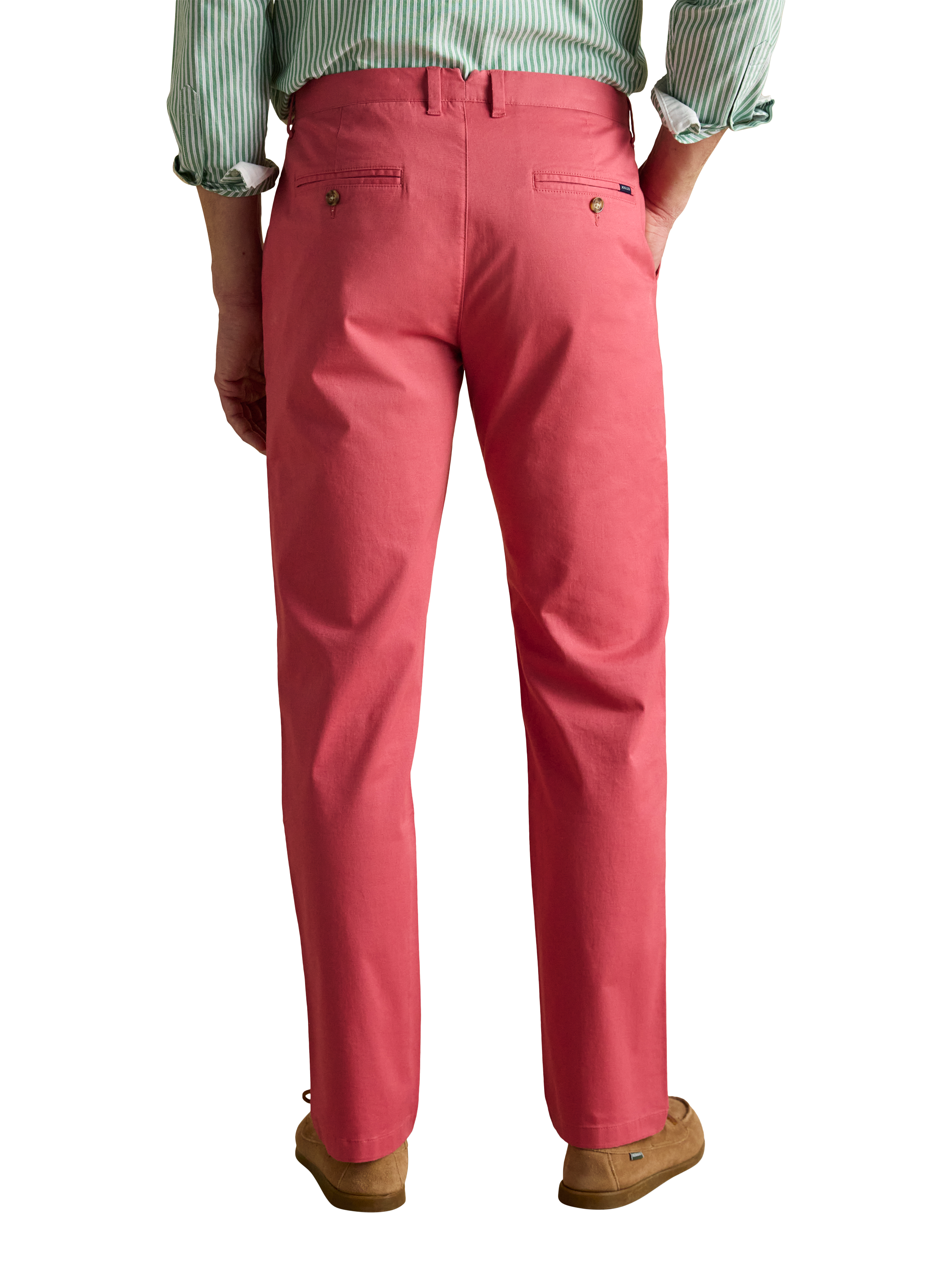 Product image 2 of 8, which shows Joules Cotton Blend Chinos, Dark Pink, 30R