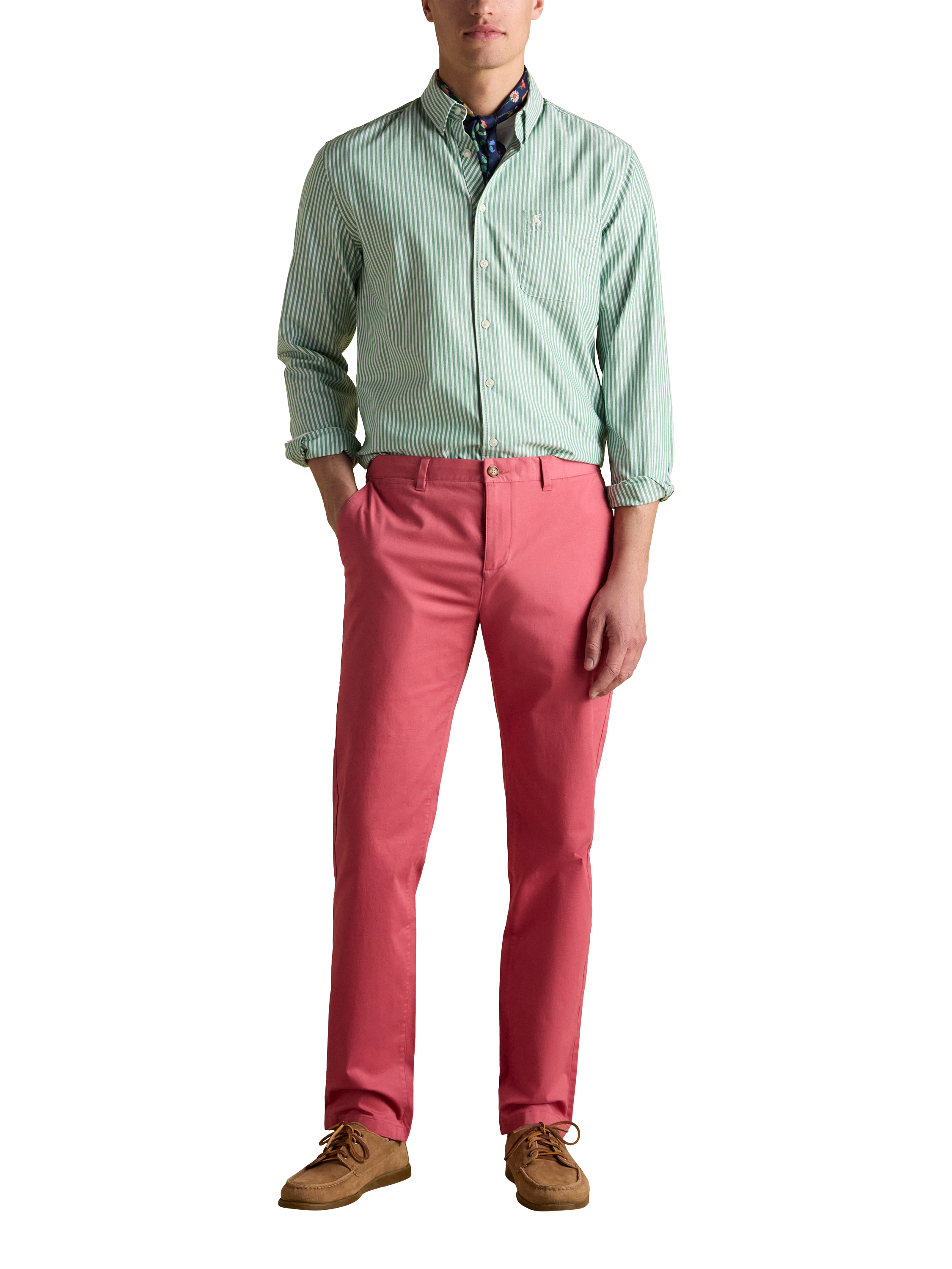 Product image 5 of 8, which shows Joules Cotton Blend Chinos, Dark Pink, 30R