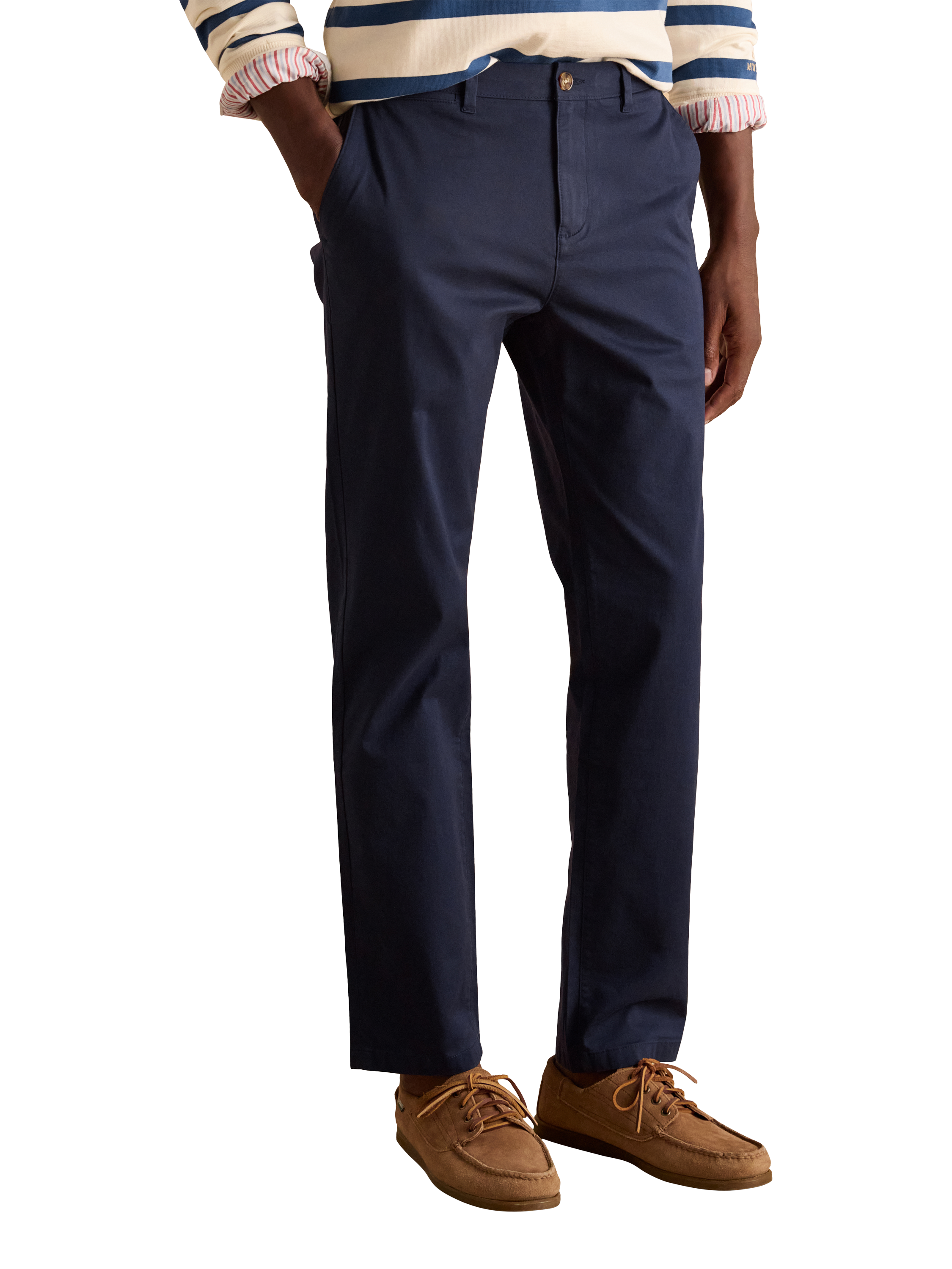 Product image 1 of 7, which shows Joules Slim Fit Chino Trousers, Navy, 32S