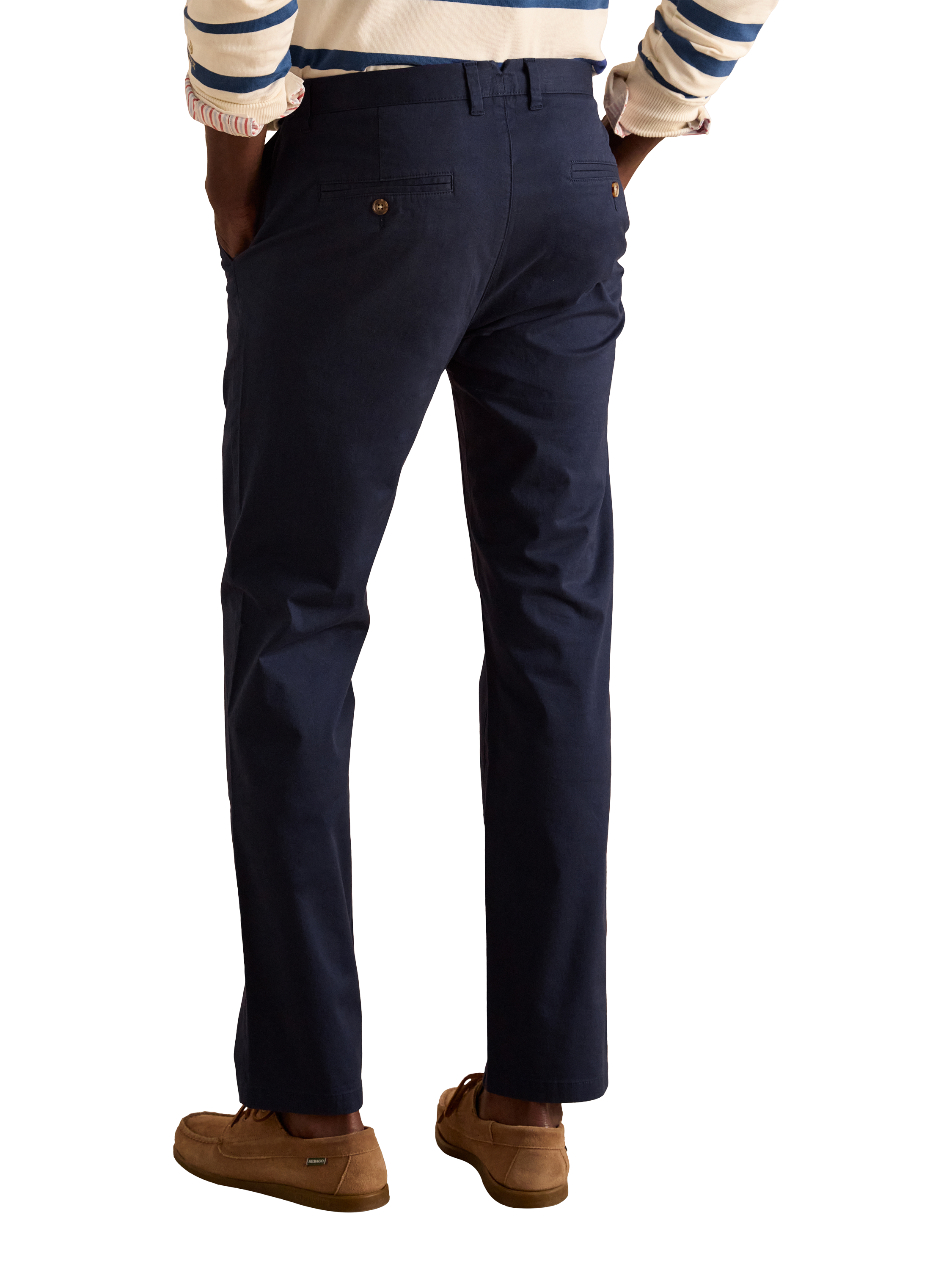 Product image 2 of 7, which shows Joules Slim Fit Chino Trousers, Navy, 32S