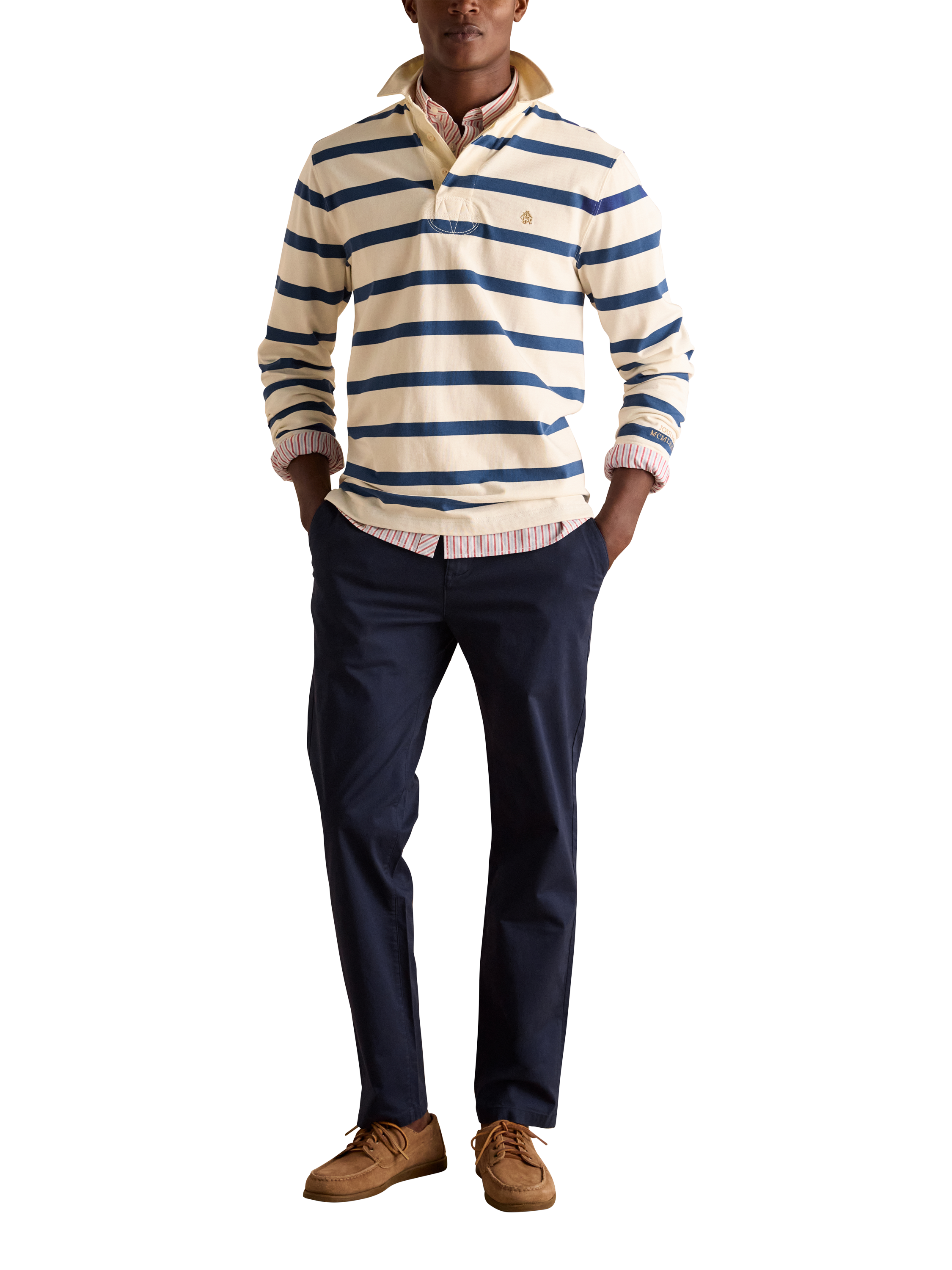 Product image 3 of 7, which shows Joules Slim Fit Chino Trousers, Navy, 32S