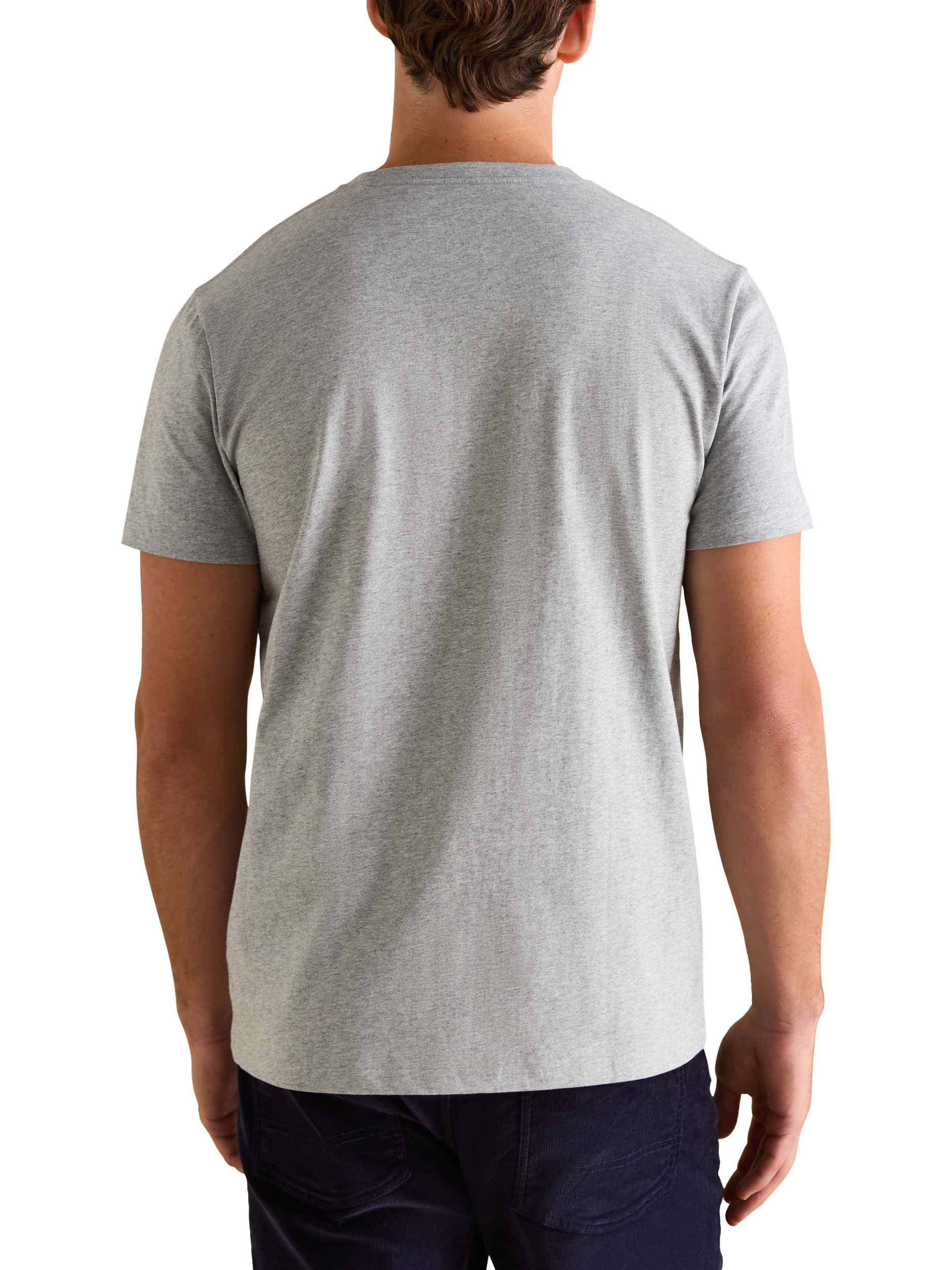 Product image 2 of 6, which shows Joules Plain T-Shirt, Grey Marl, L Reg