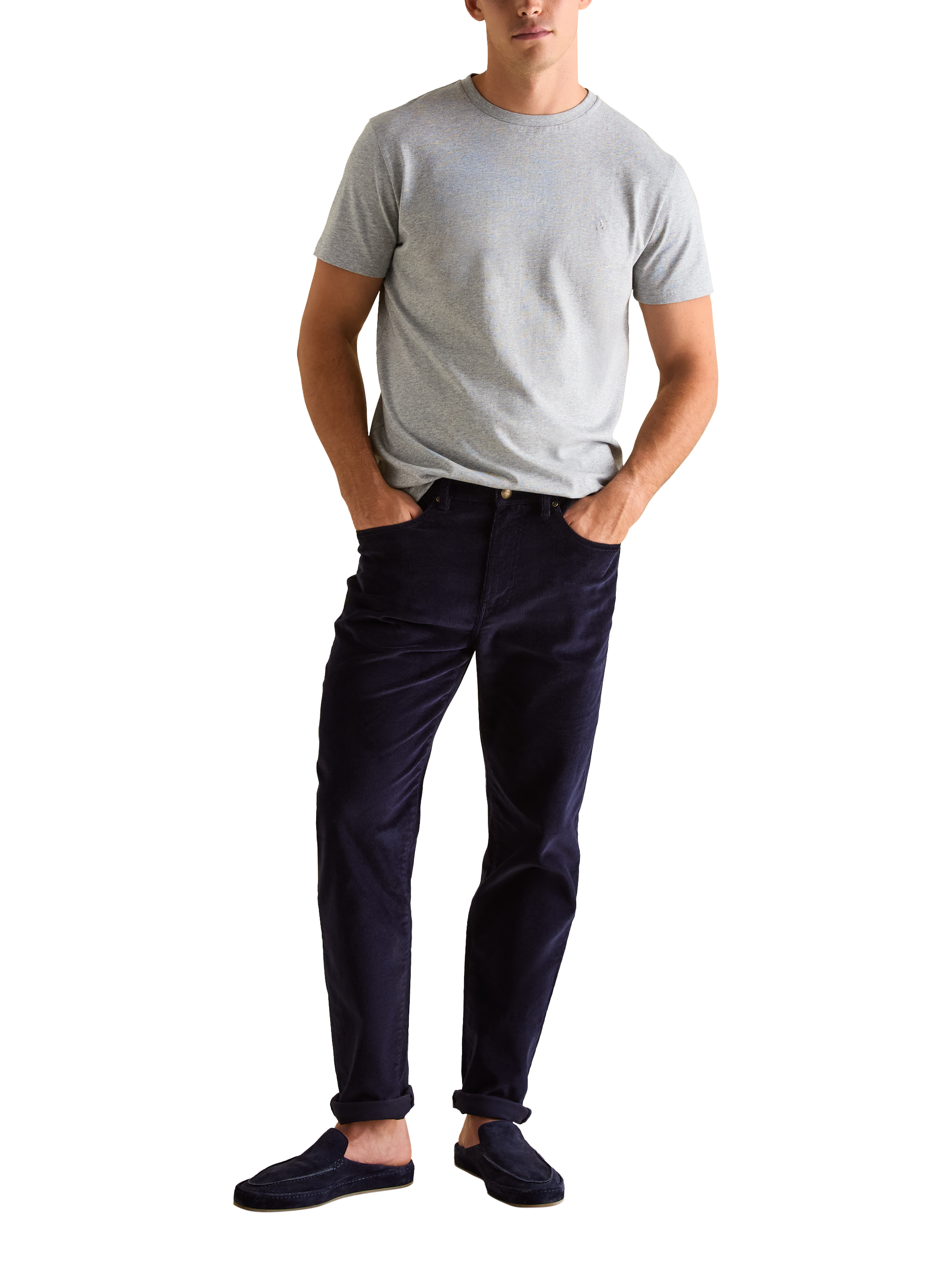 Product image 3 of 6, which shows Joules Plain T-Shirt, Grey Marl, L Reg