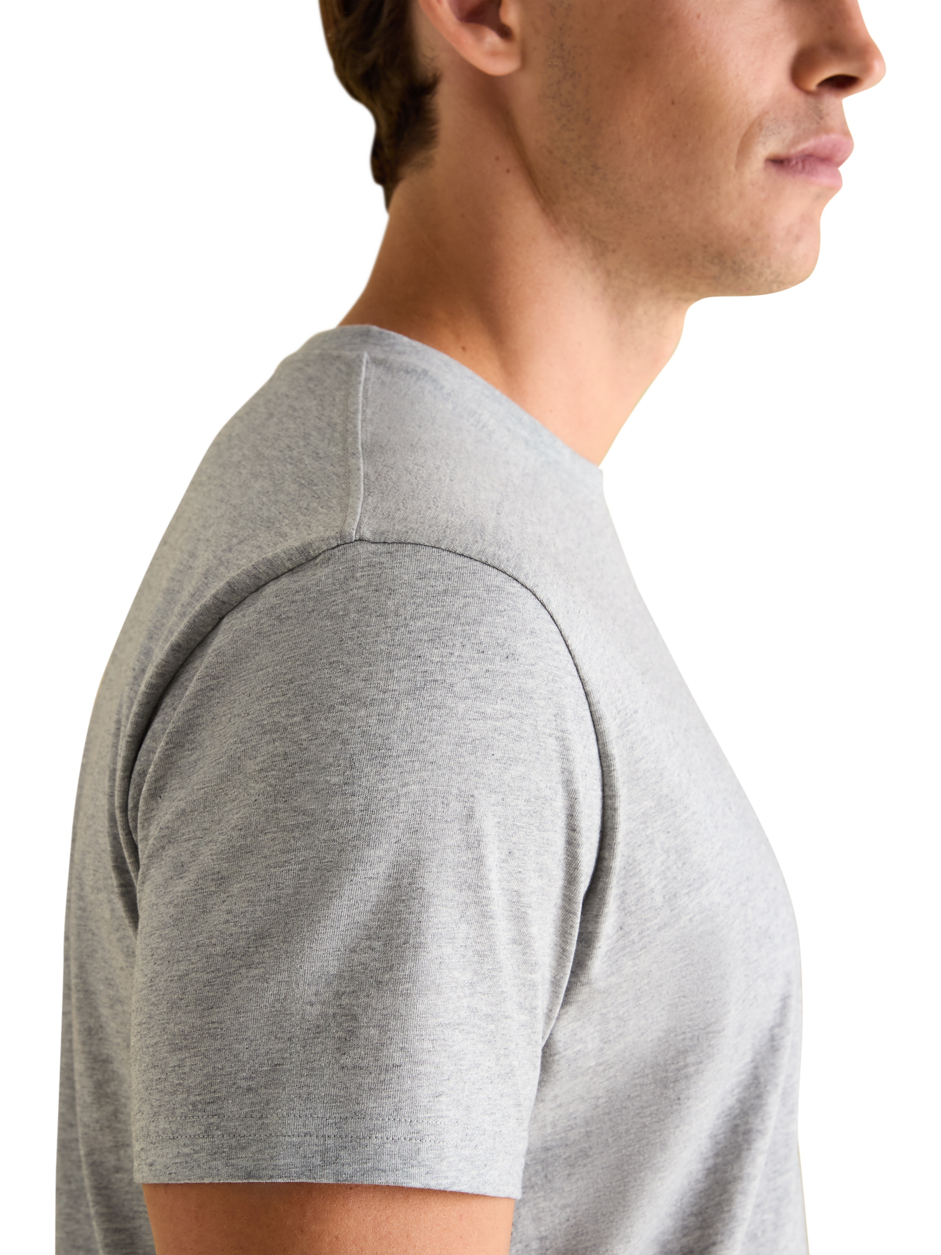 Product image 5 of 6, which shows Joules Plain T-Shirt, Grey Marl, L Reg