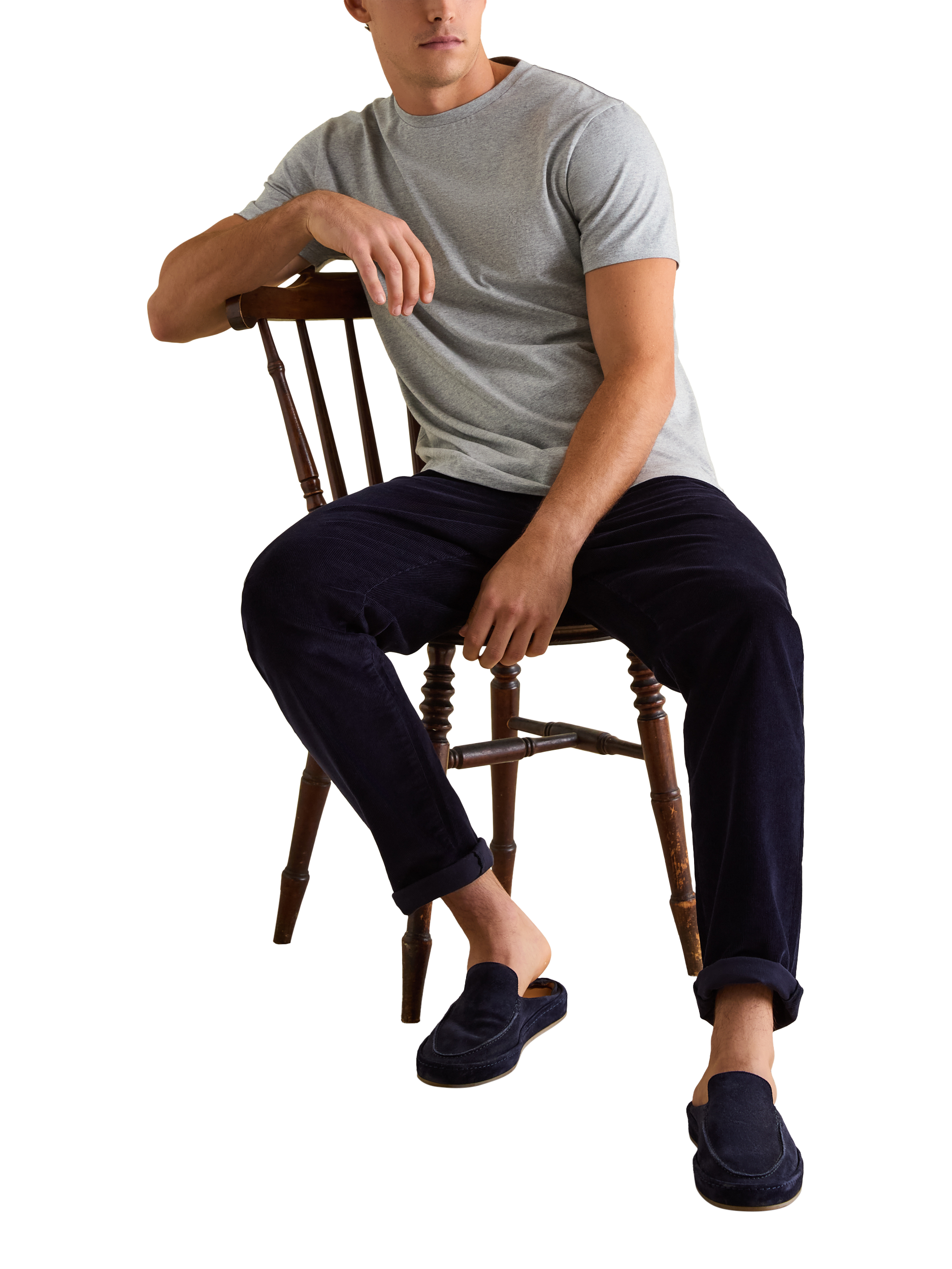 Product image 6 of 6, which shows Joules Plain T-Shirt, Grey Marl, L Reg