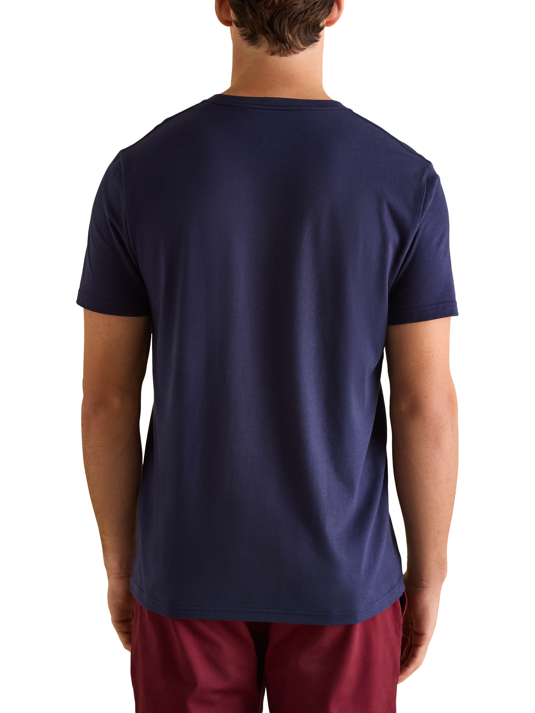 Product image 2 of 5, which shows Joules Short Sleeve Plain Cotton T-Shirt, Navy Blue, L Reg