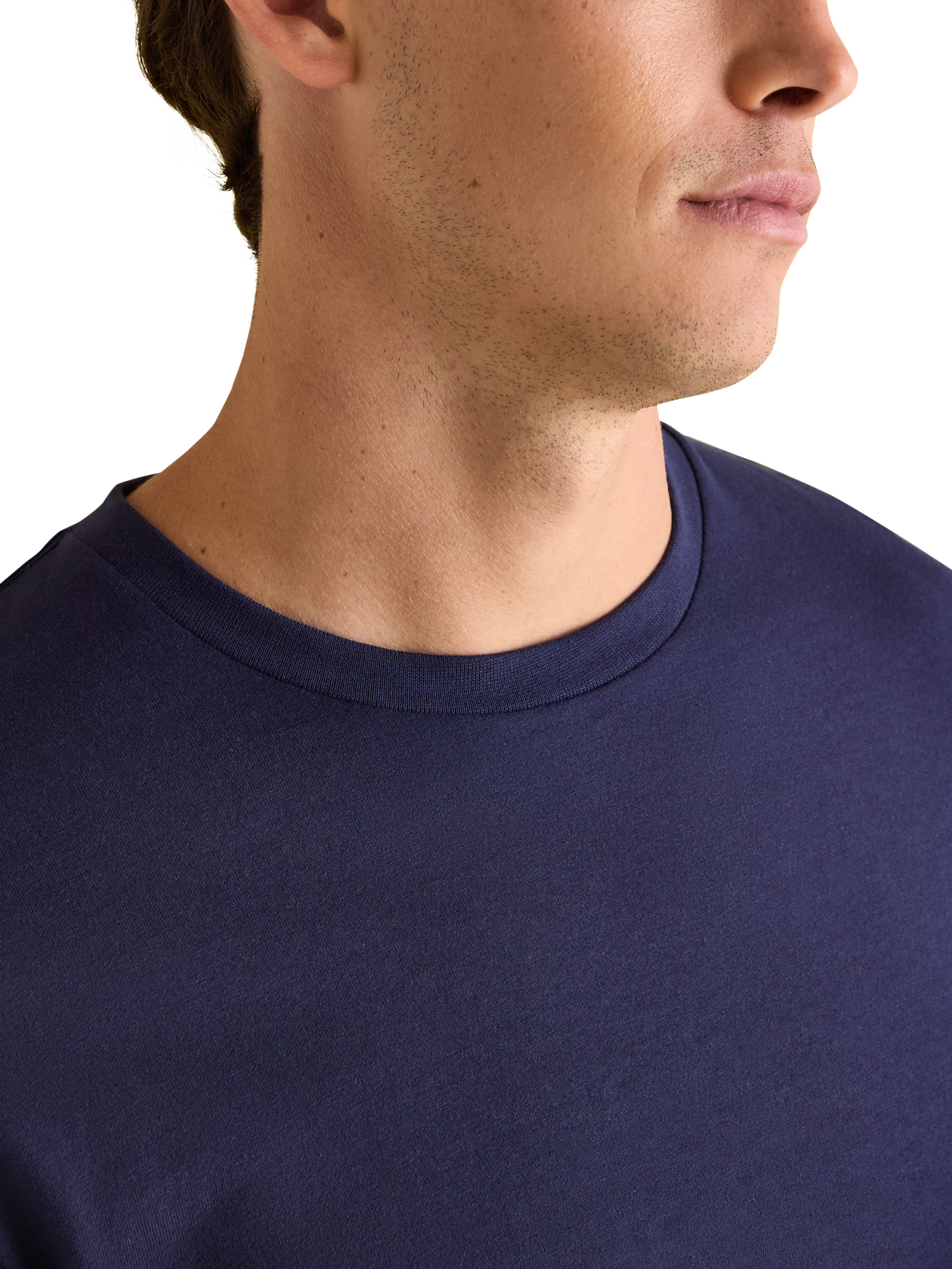 Product image 4 of 5, which shows Joules Short Sleeve Plain Cotton T-Shirt, Navy Blue, L Reg