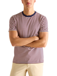 Joules Cotton Regular Fit Short Sleeve Stripe T-Shirt, Blue/Multi